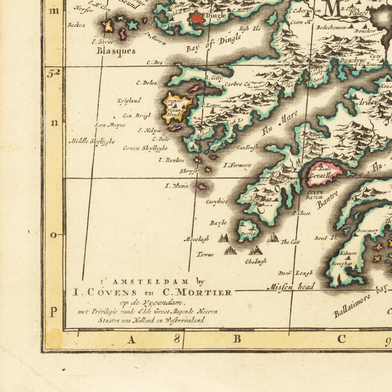 detail of the map from the bottom left corner