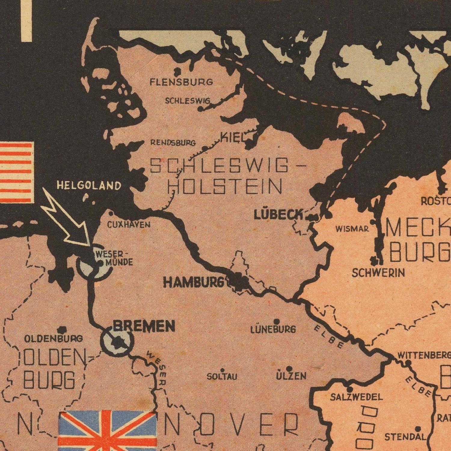 detail of the map from the centre left