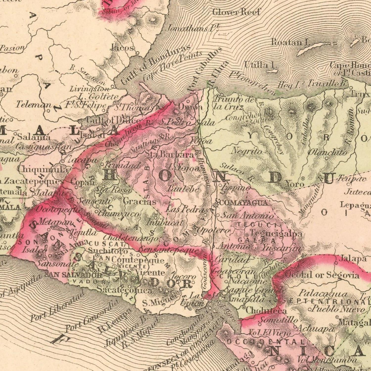 detail of the map from the centre left