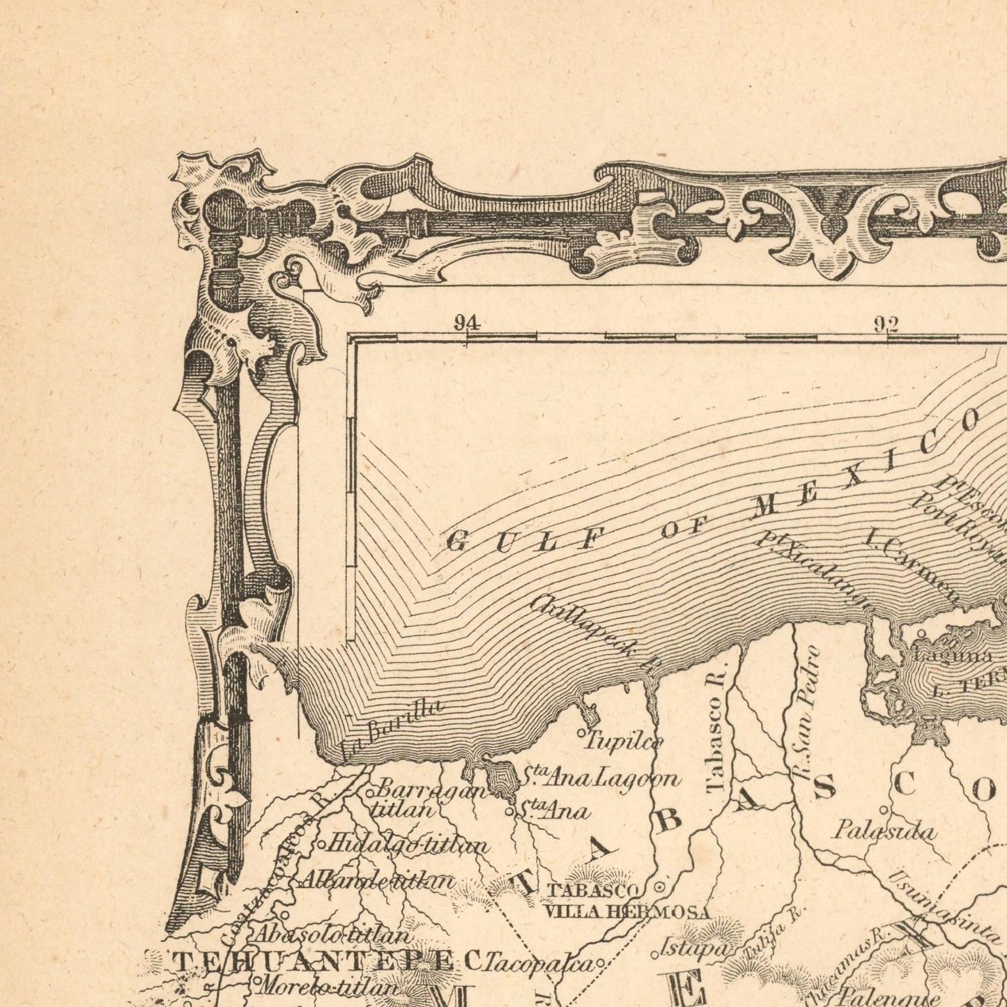 detail of the map from the top left corner