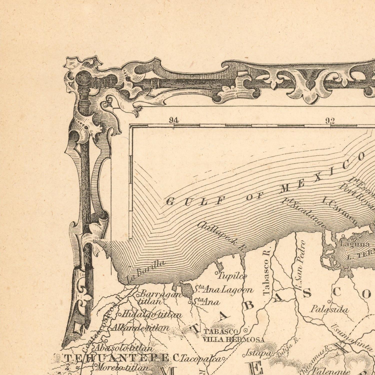 detail of the map from the top left corner