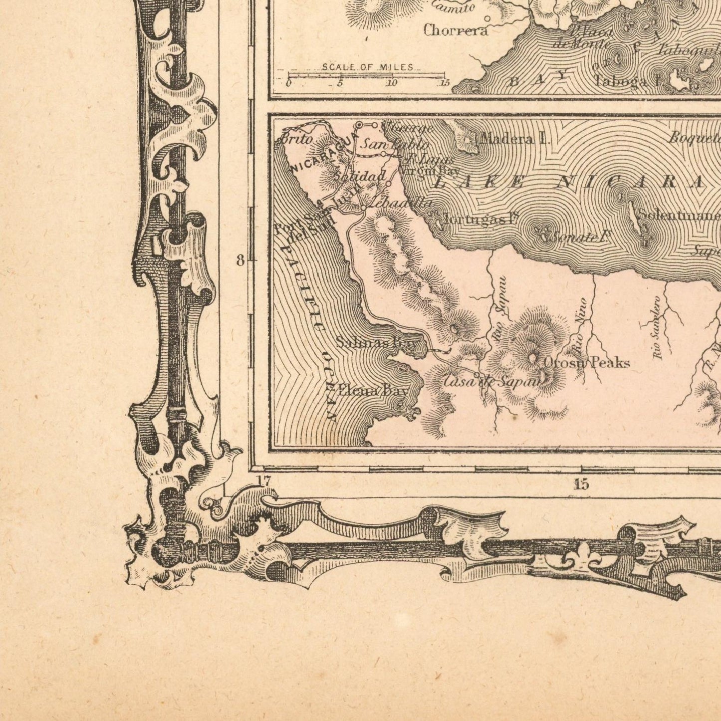 detail of the map from the bottom left corner