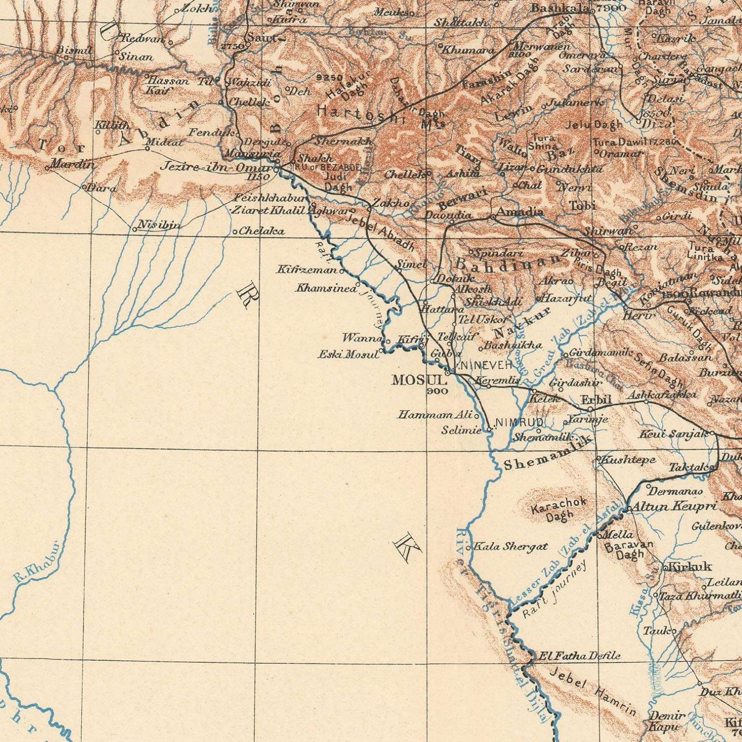 detail of the map from the centre 