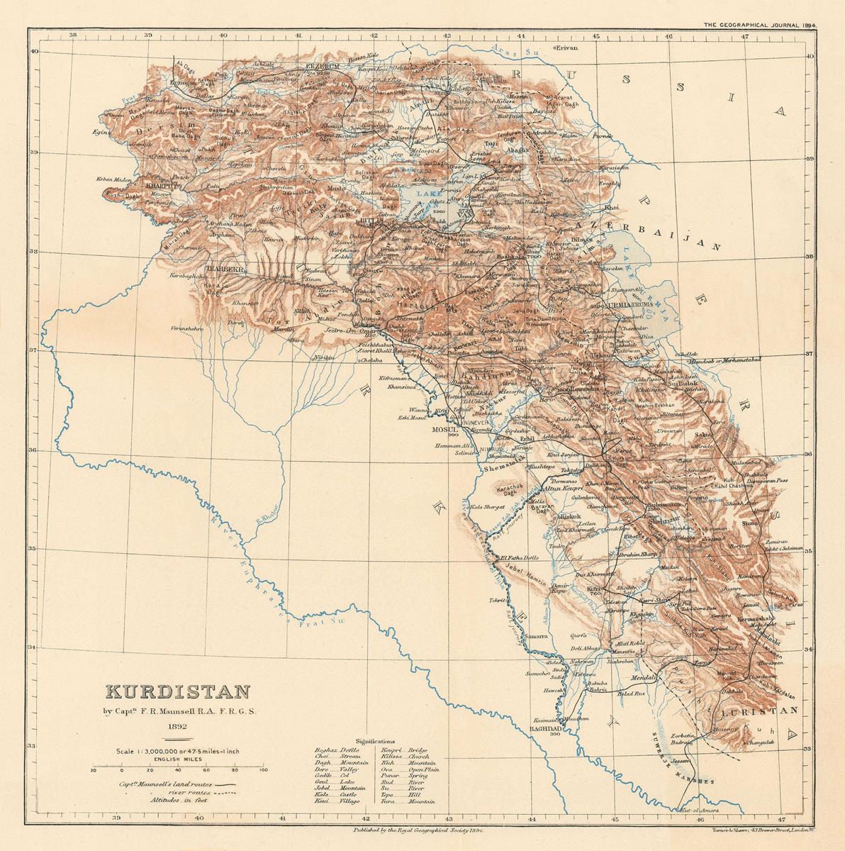 presentation of the map reproduction without a frame