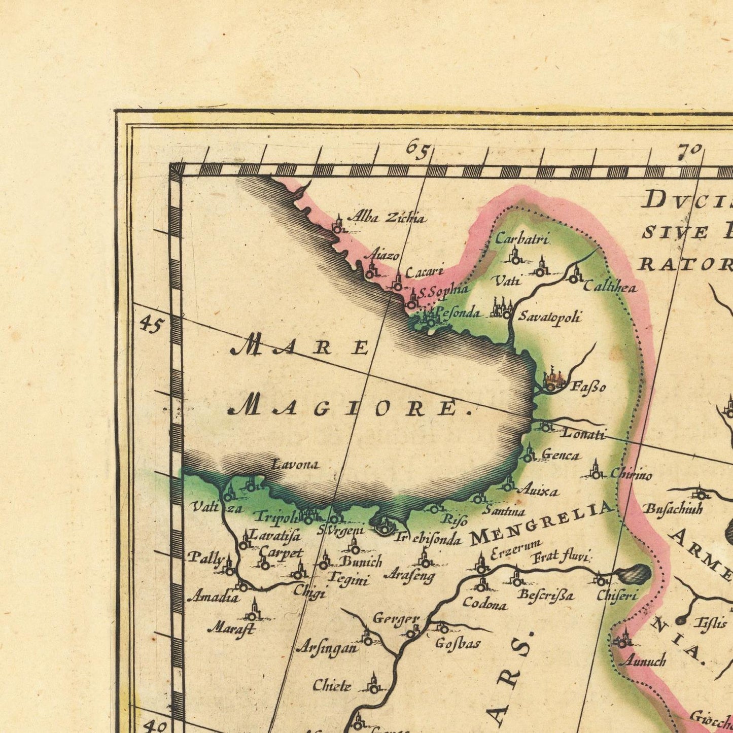 detail of the map from the top left corner