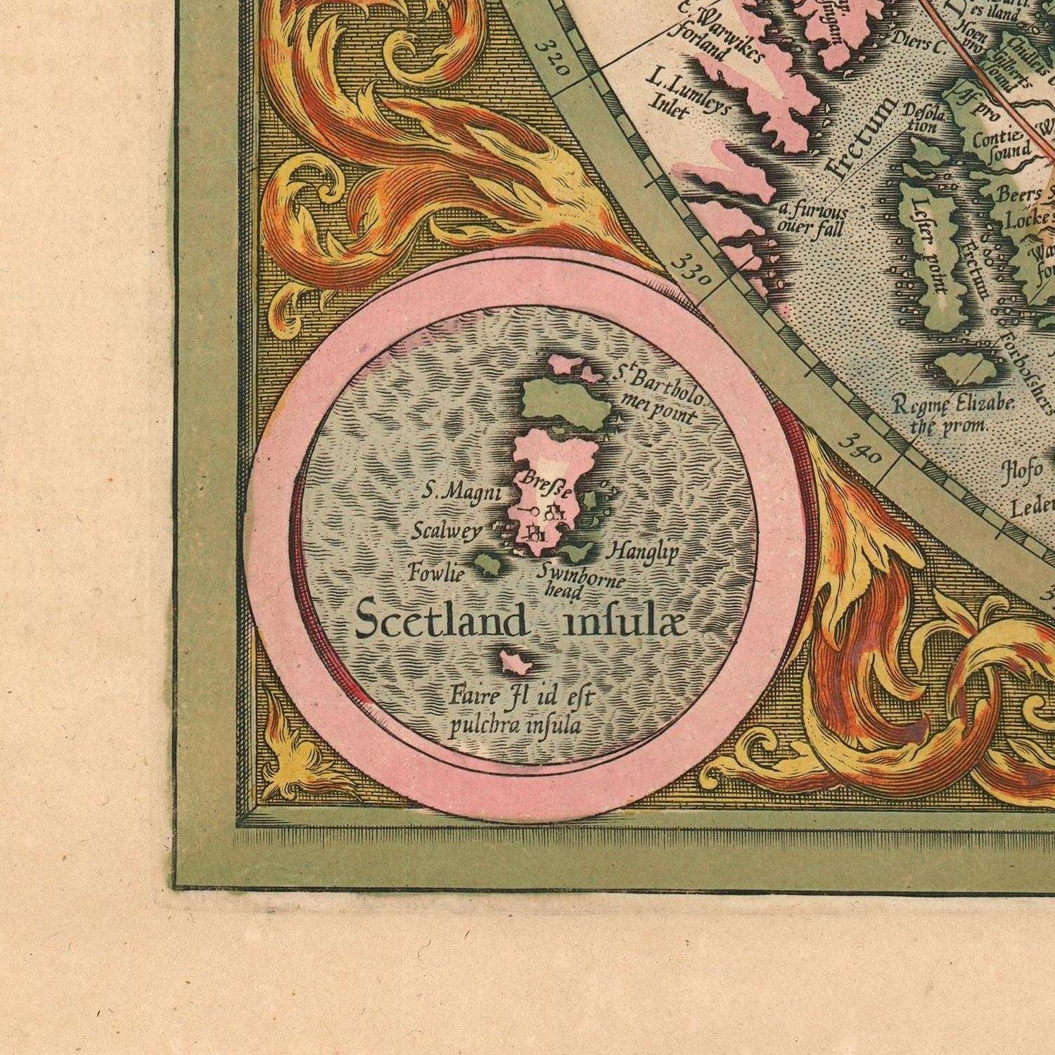 detail of the map from the bottom left corner