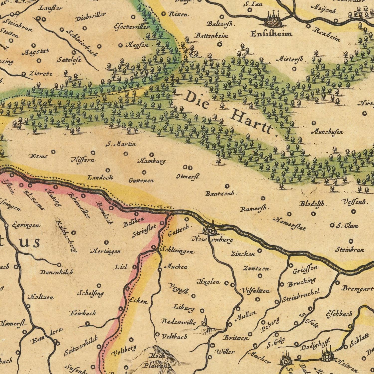 detail of the map from the centre left