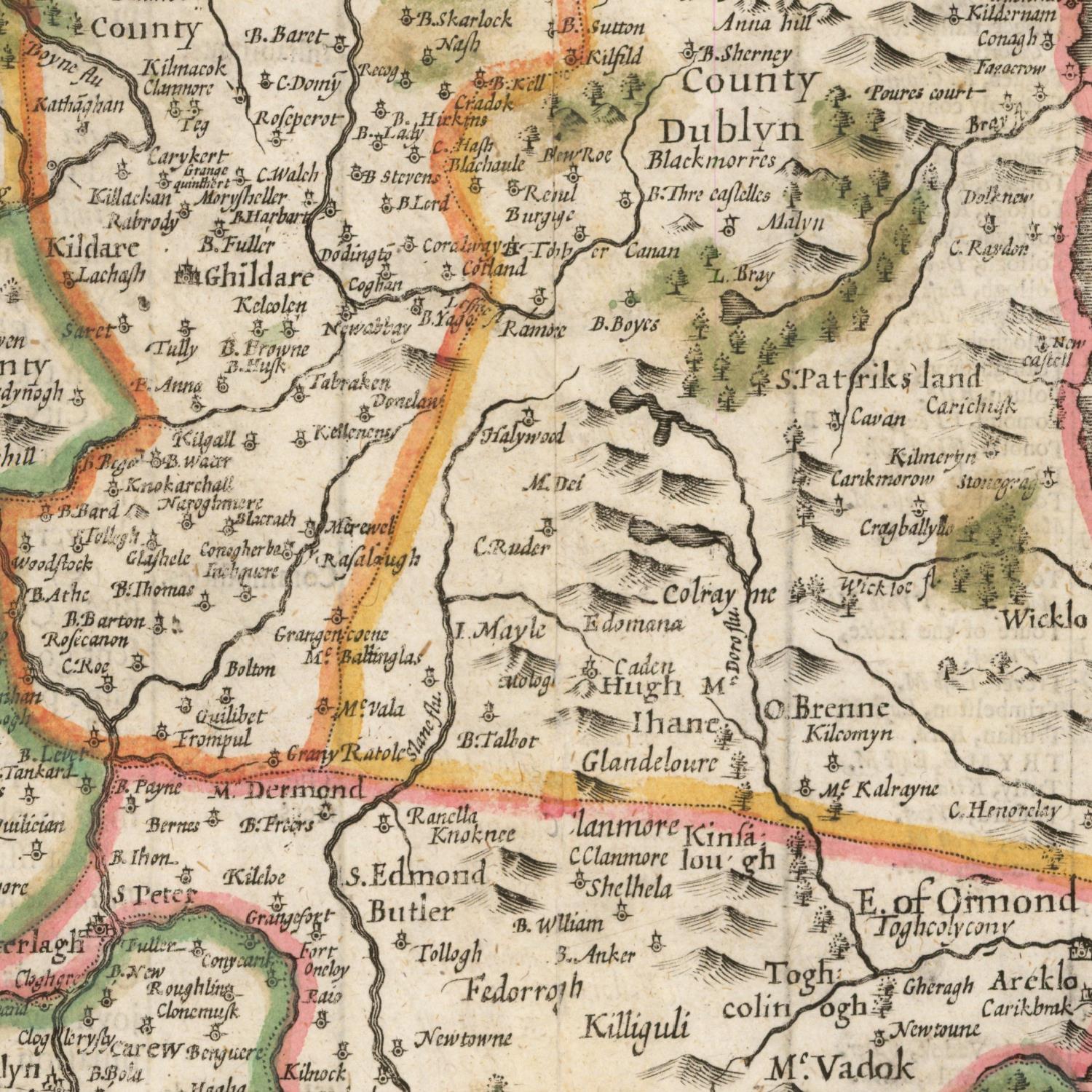 detail of the map from the centre 