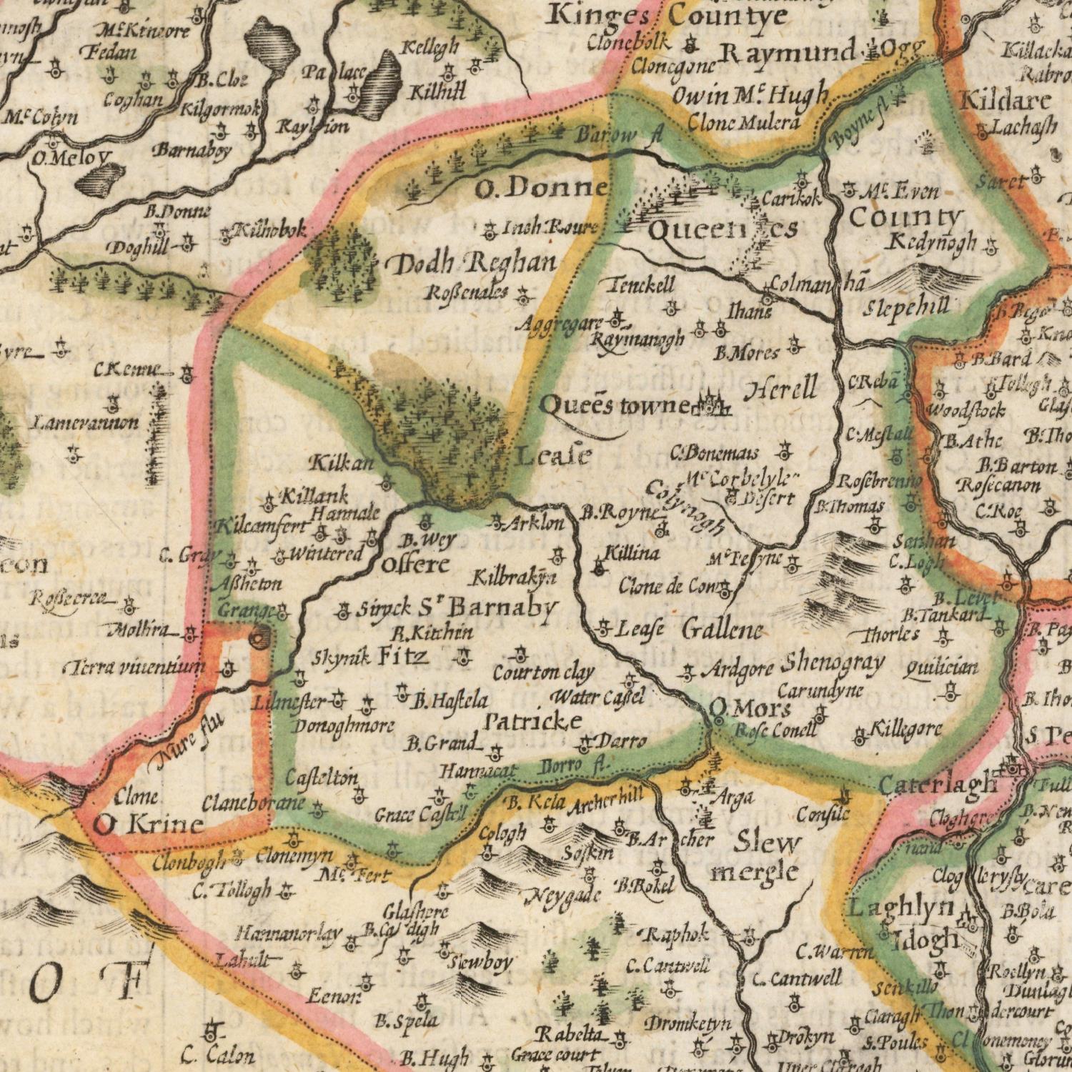 detail of the map from the centre left