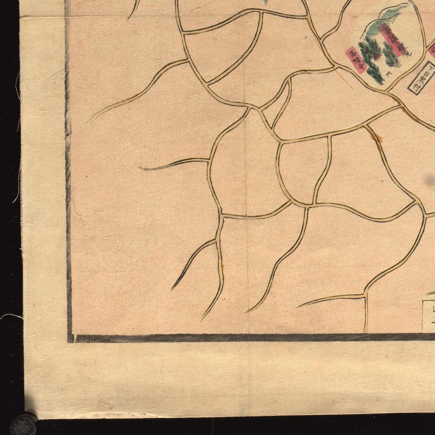 detail of the map from the bottom left corner