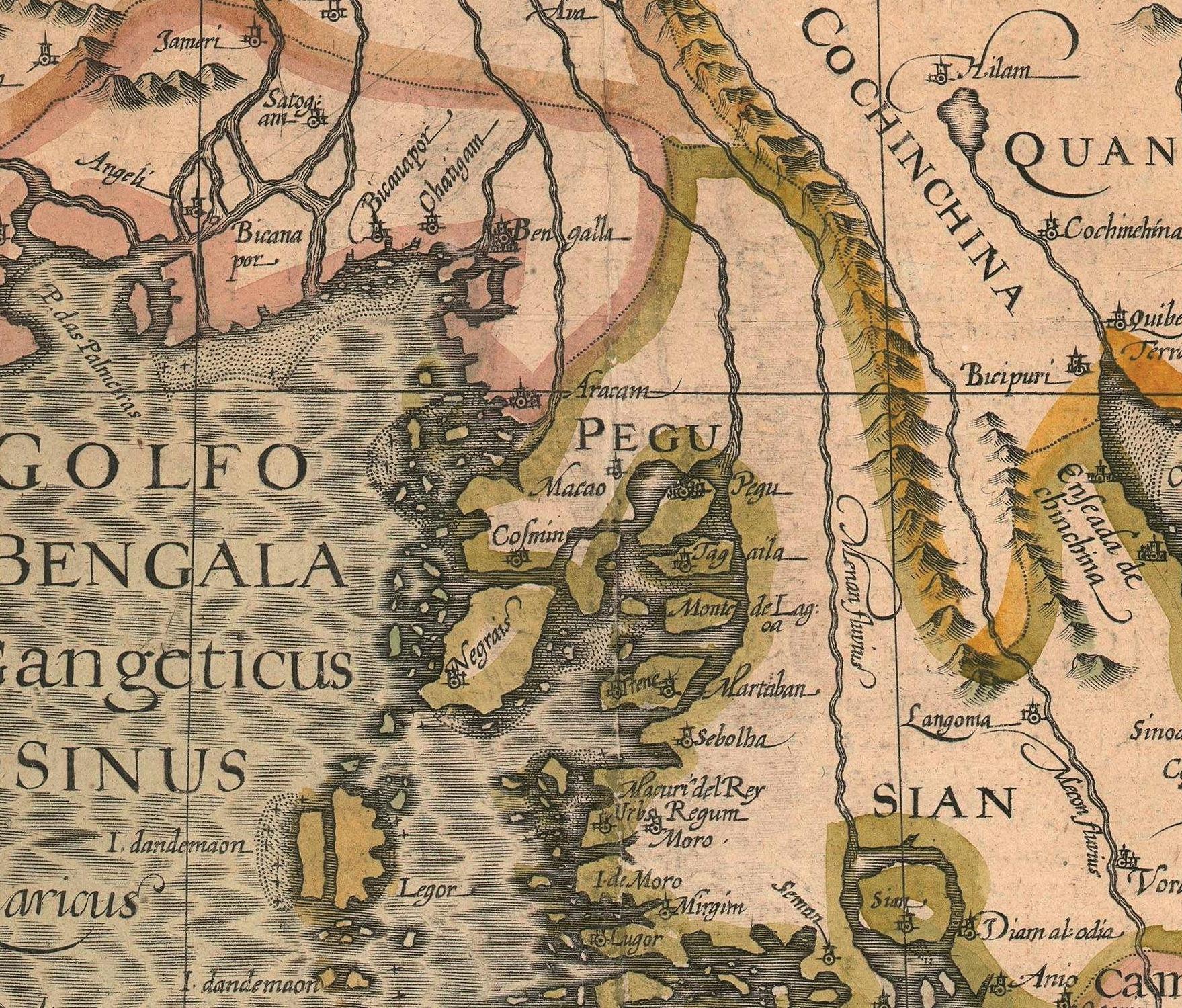 detail of the map from the centre 