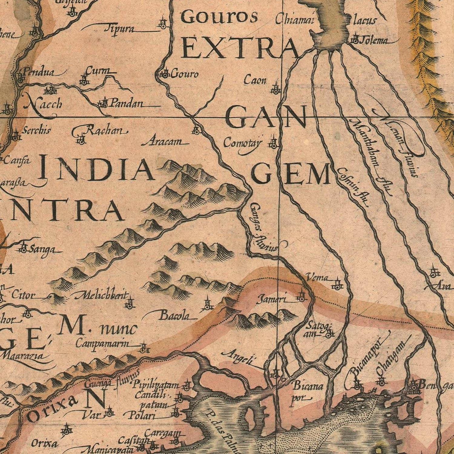 detail of the map from the centre left