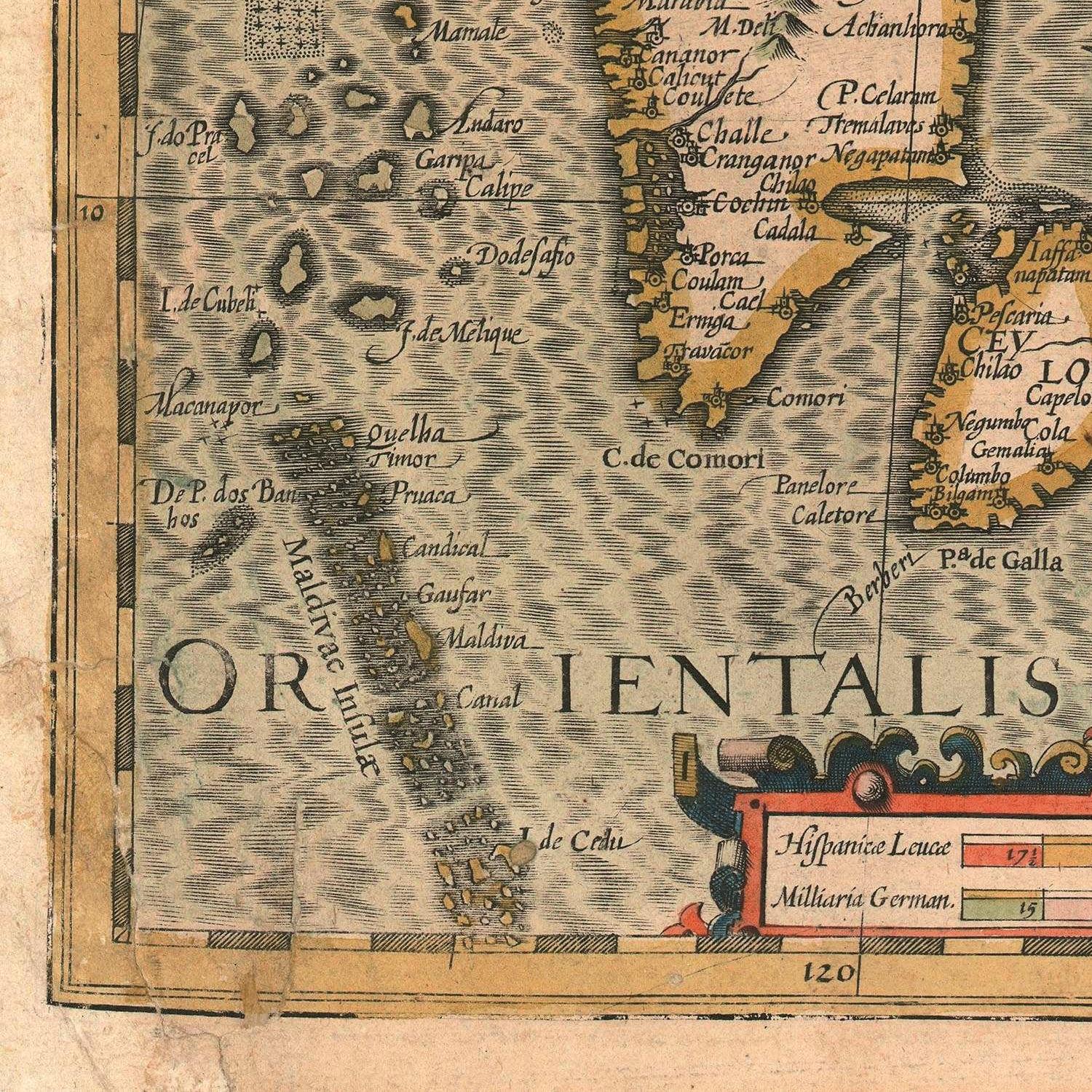 detail of the map from the bottom left corner