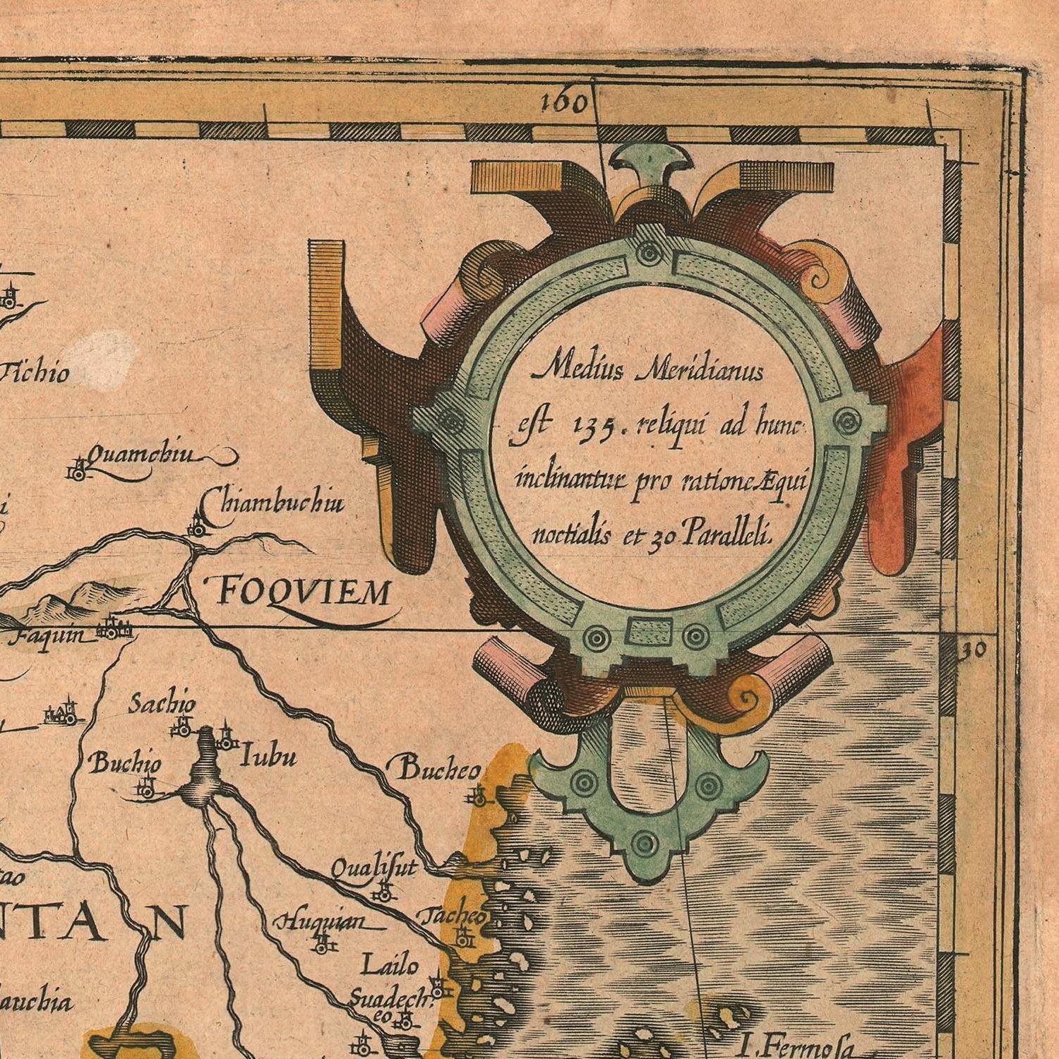 detail of the map from the top right corner