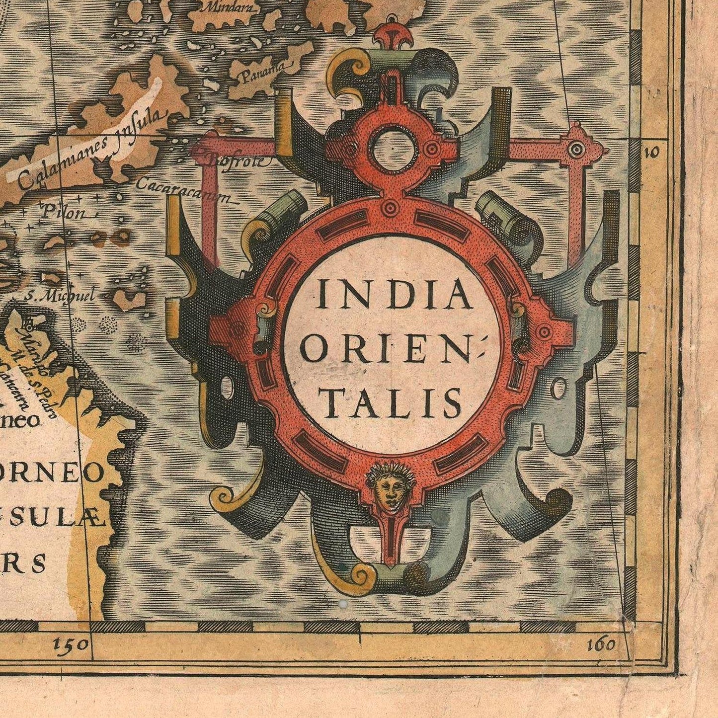 detail of the map from the bottom right corner