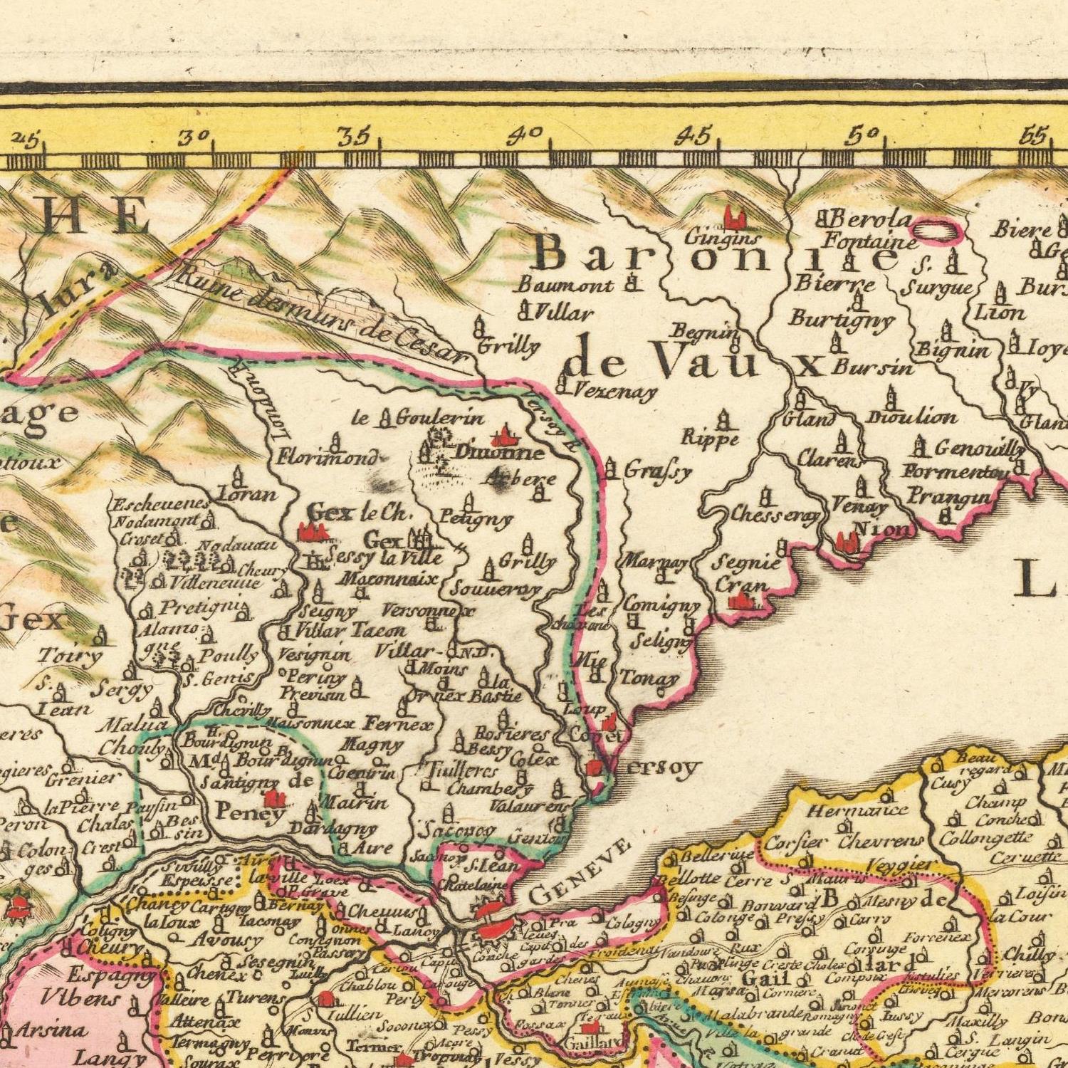 detail of the map from the centre left