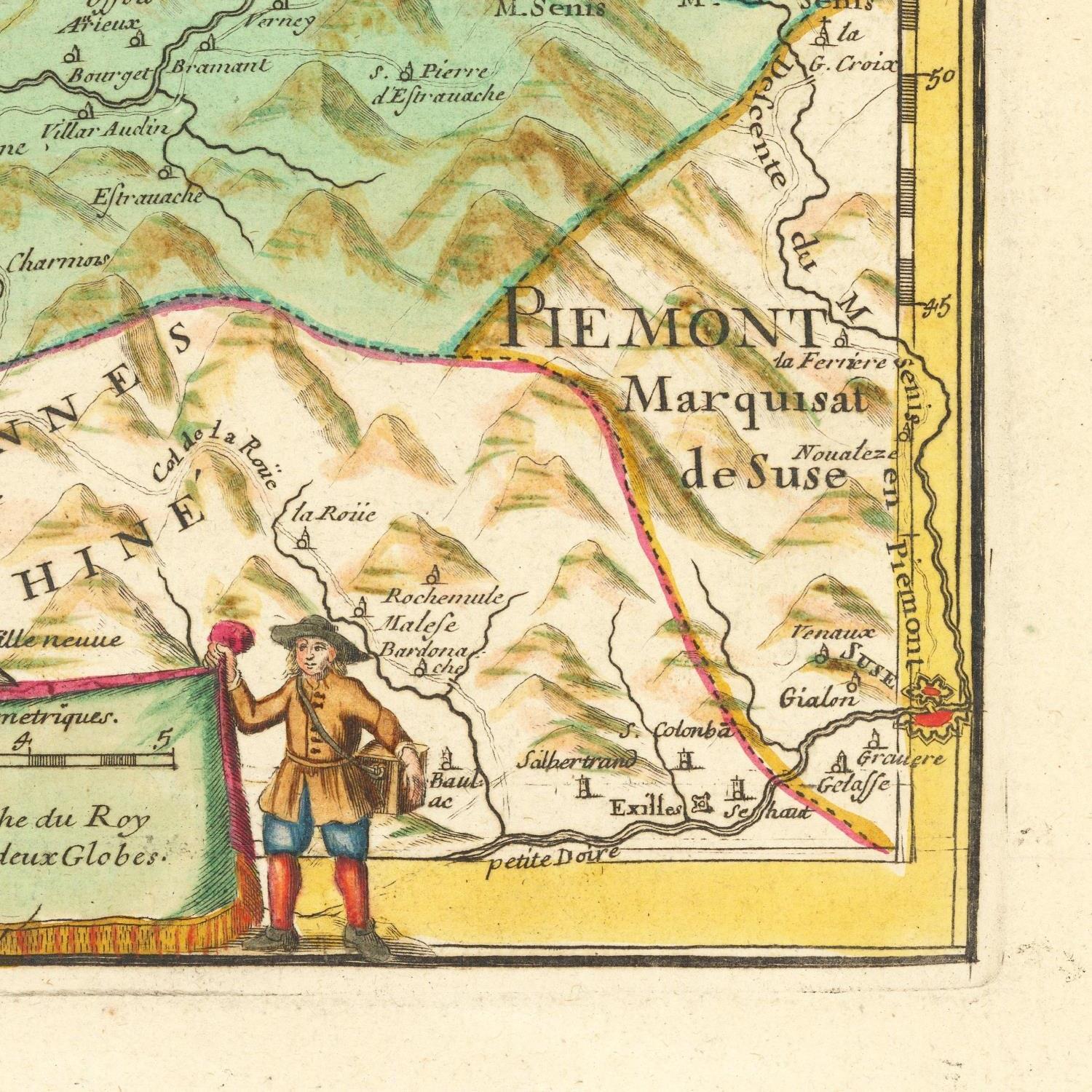 detail of the map from the bottom right corner