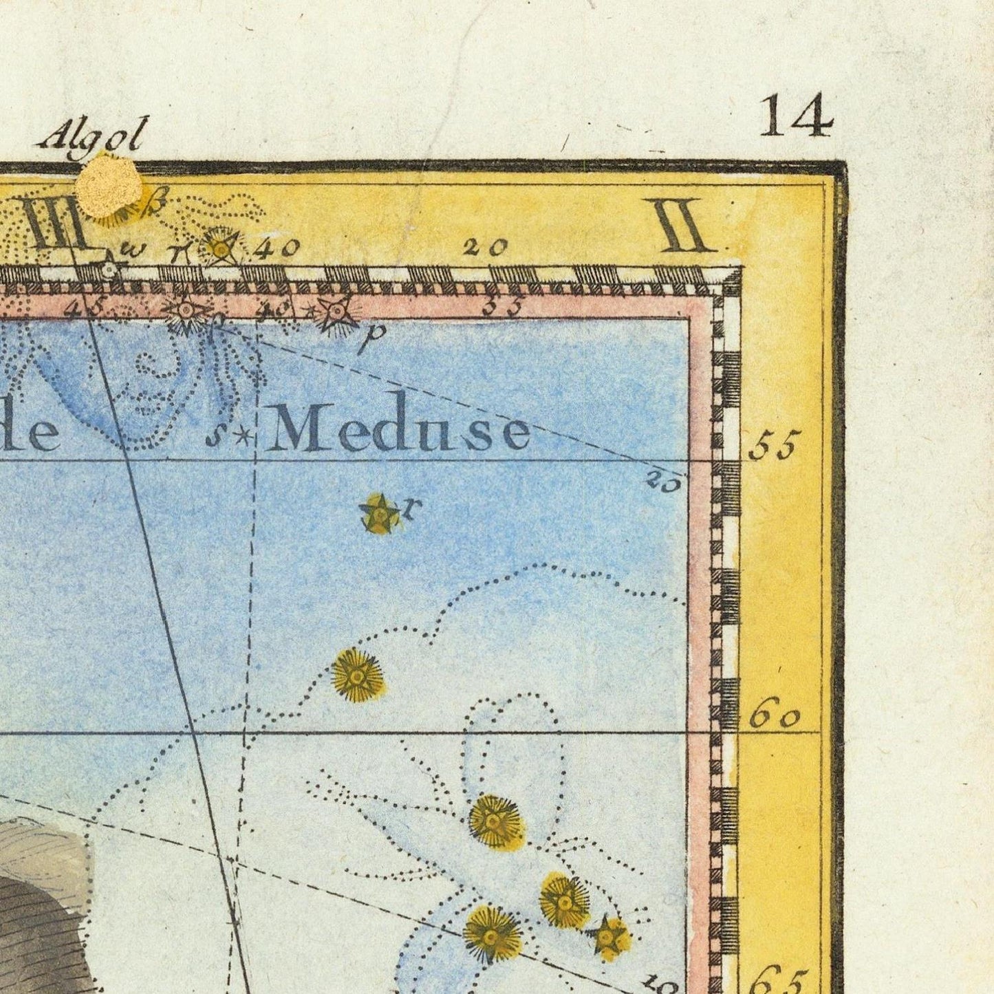 detail of the map from the top right corner