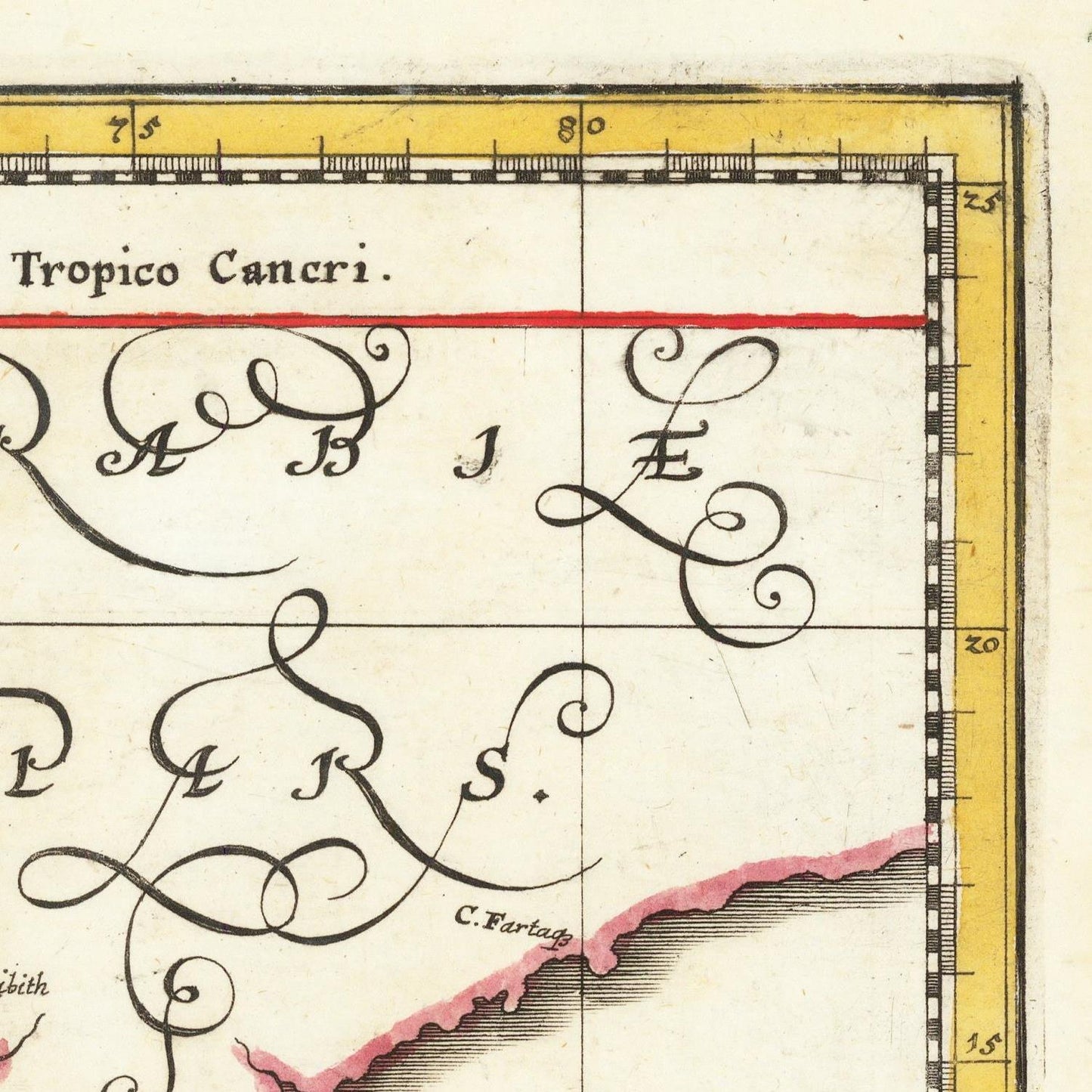 Ancient map of Ethiopia Superior, 1640, (fine art photo paper print, 40 cm x 51 cm)