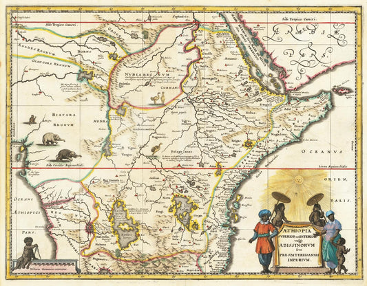 Ancient map of Ethiopia Superior, 1640, (fine art photo paper print, 40 cm x 51 cm)