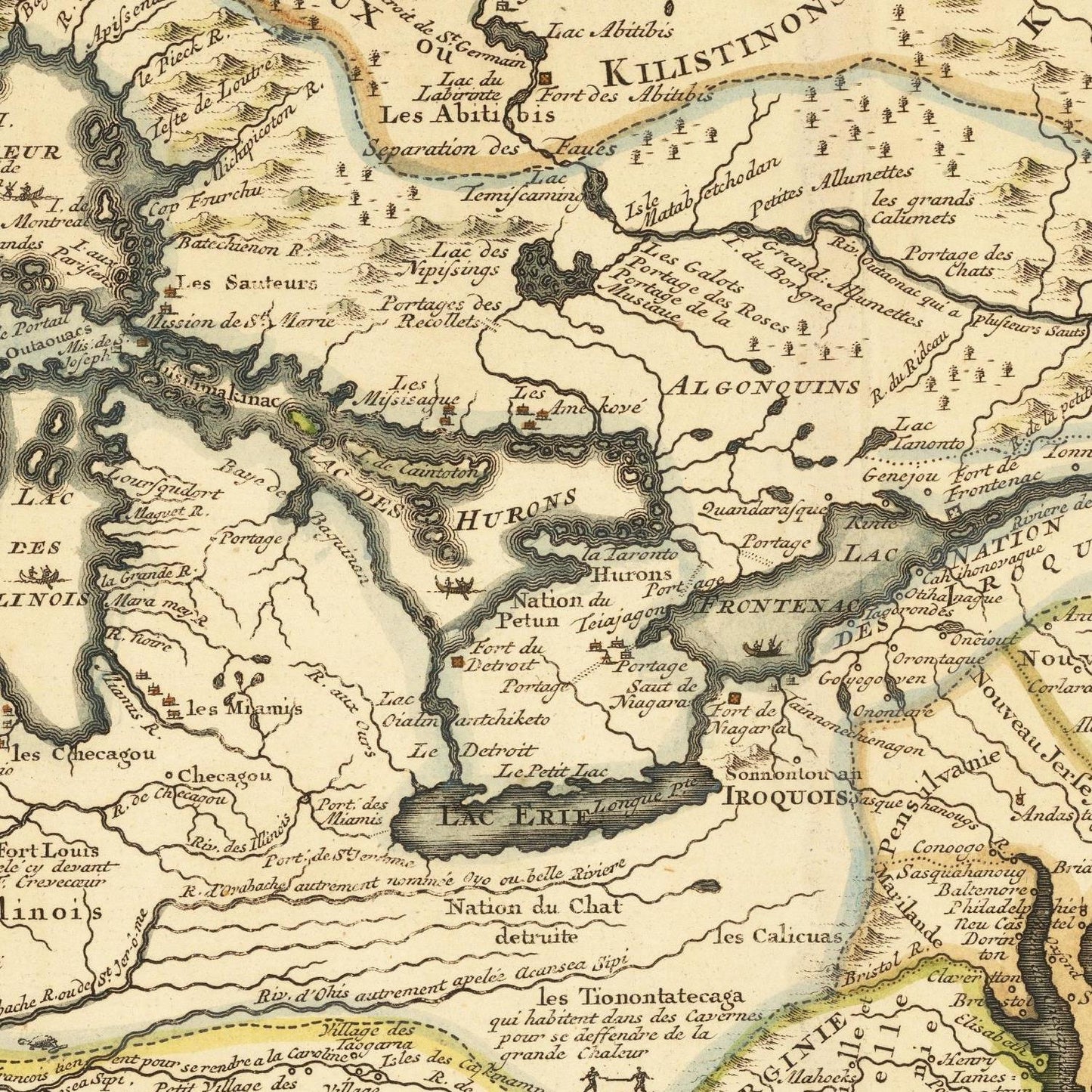 detail of the map from the centre 