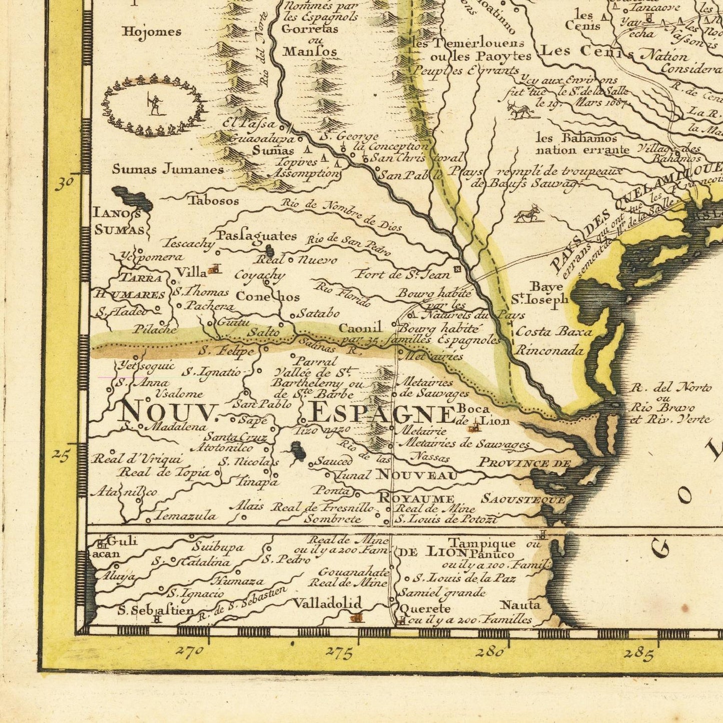 detail of the map from the bottom left corner