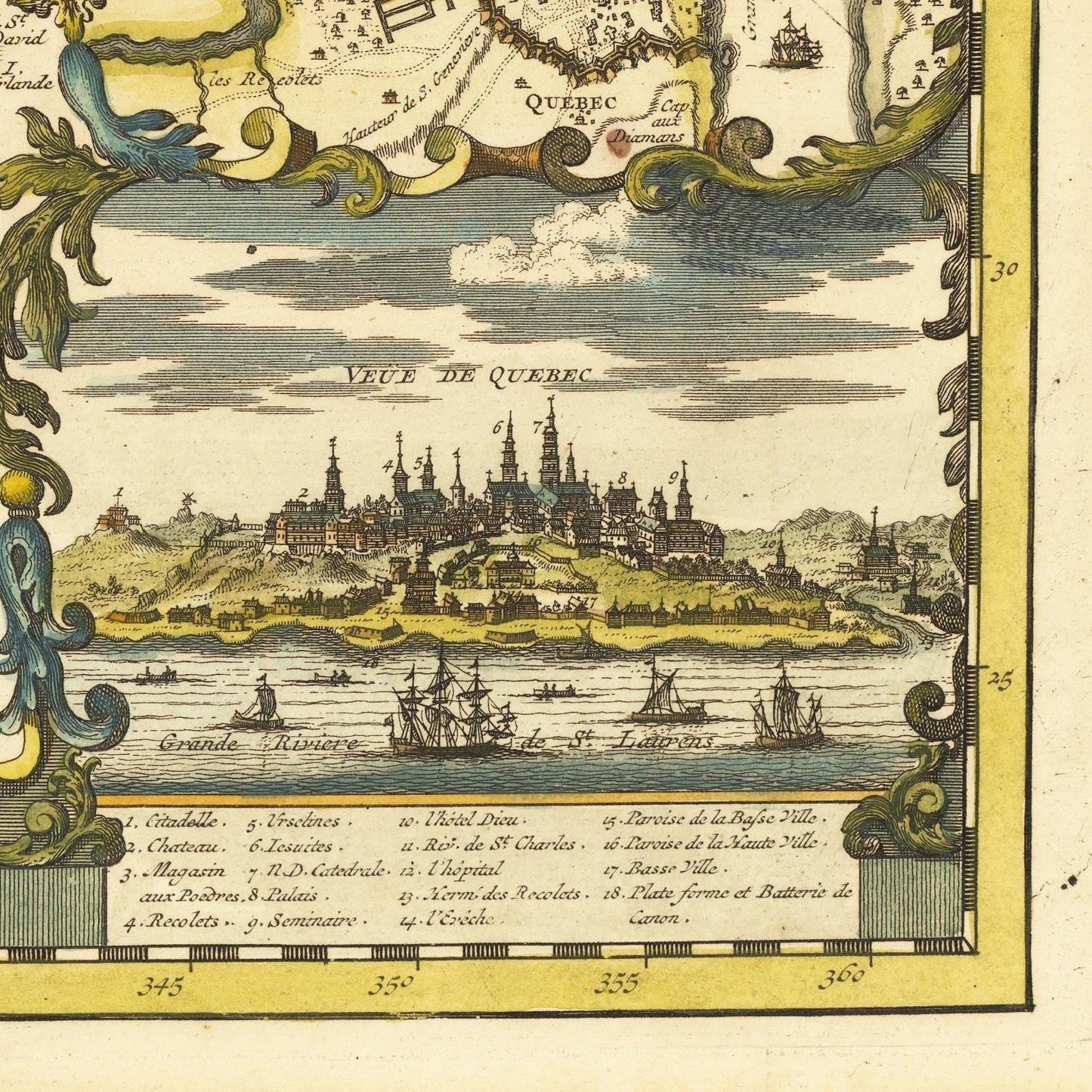 detail of the map from the bottom right corner