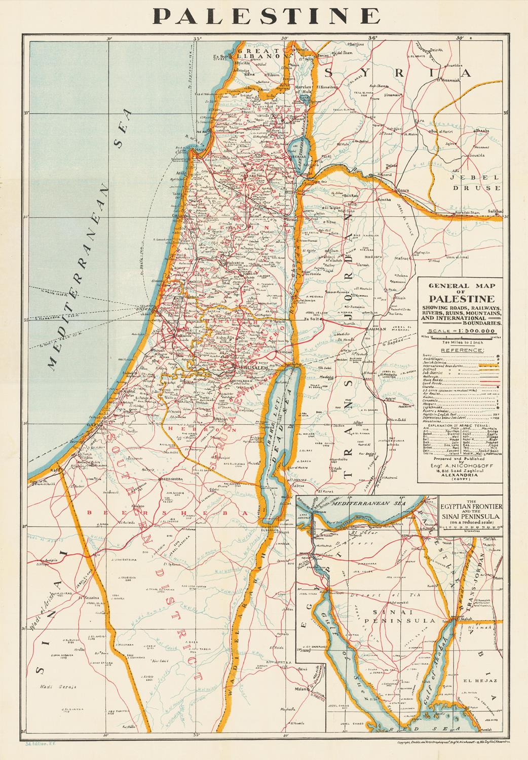 presentation of the map reproduction without a frame