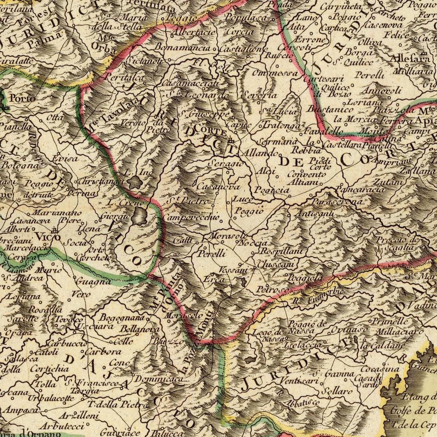 detail of the map from the centre 