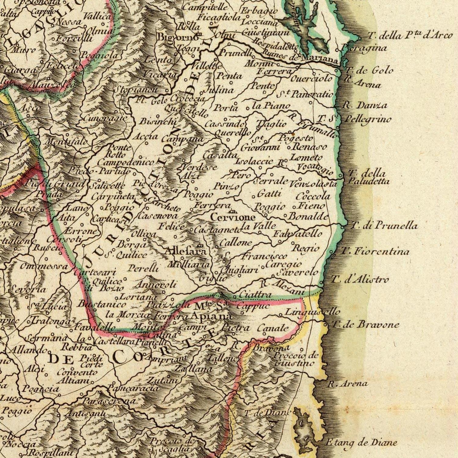 detail of the map from the centre left