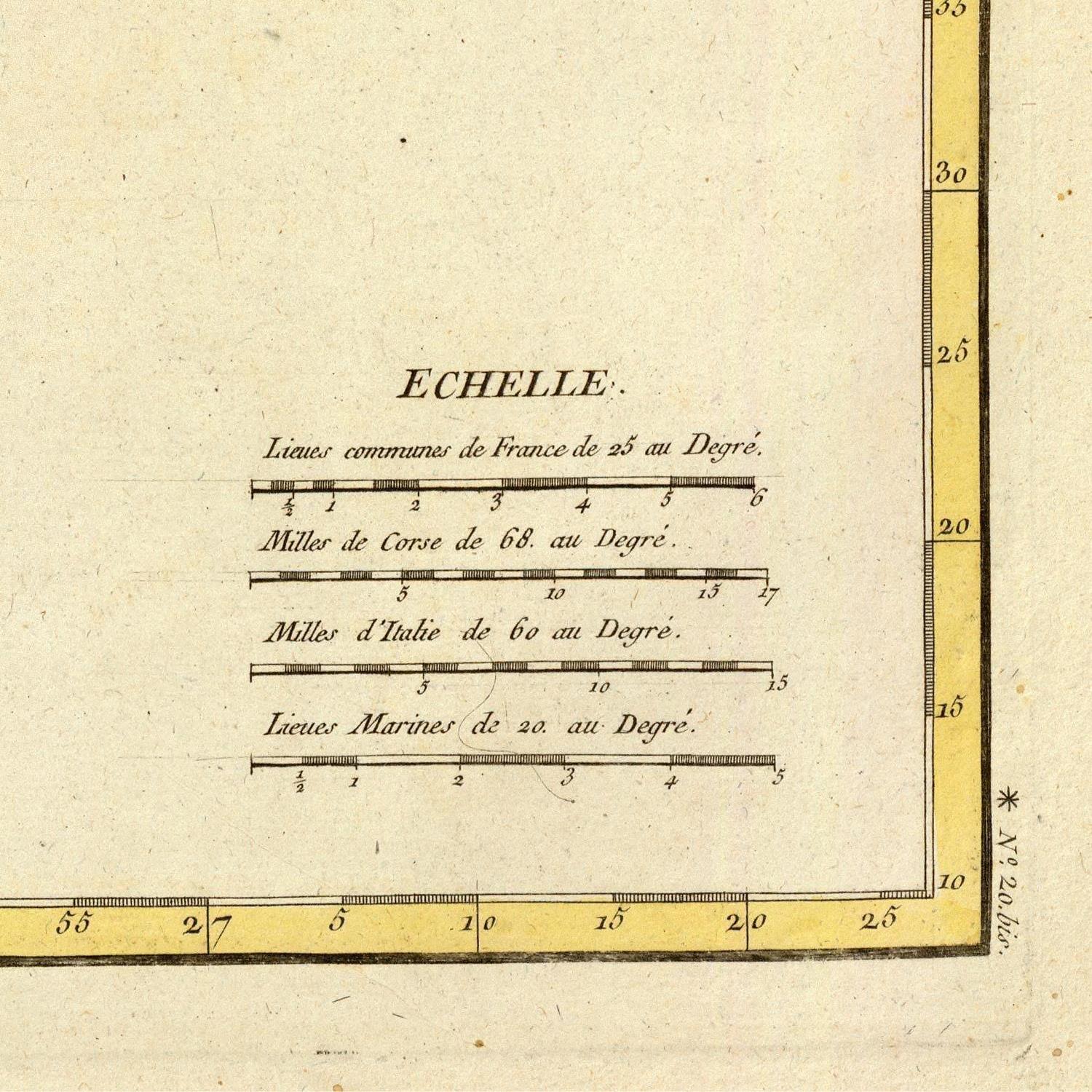 detail of the map from the bottom right corner