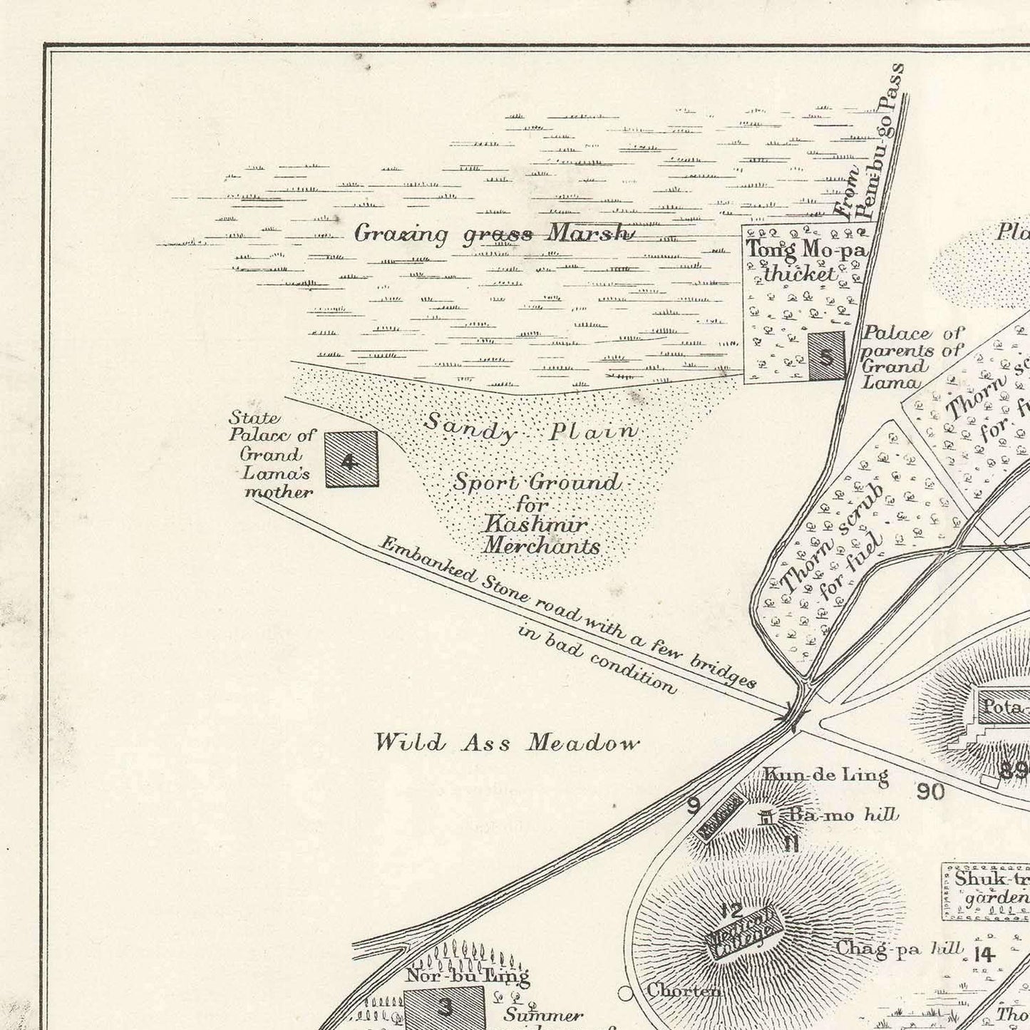 detail of the map from the top left corner