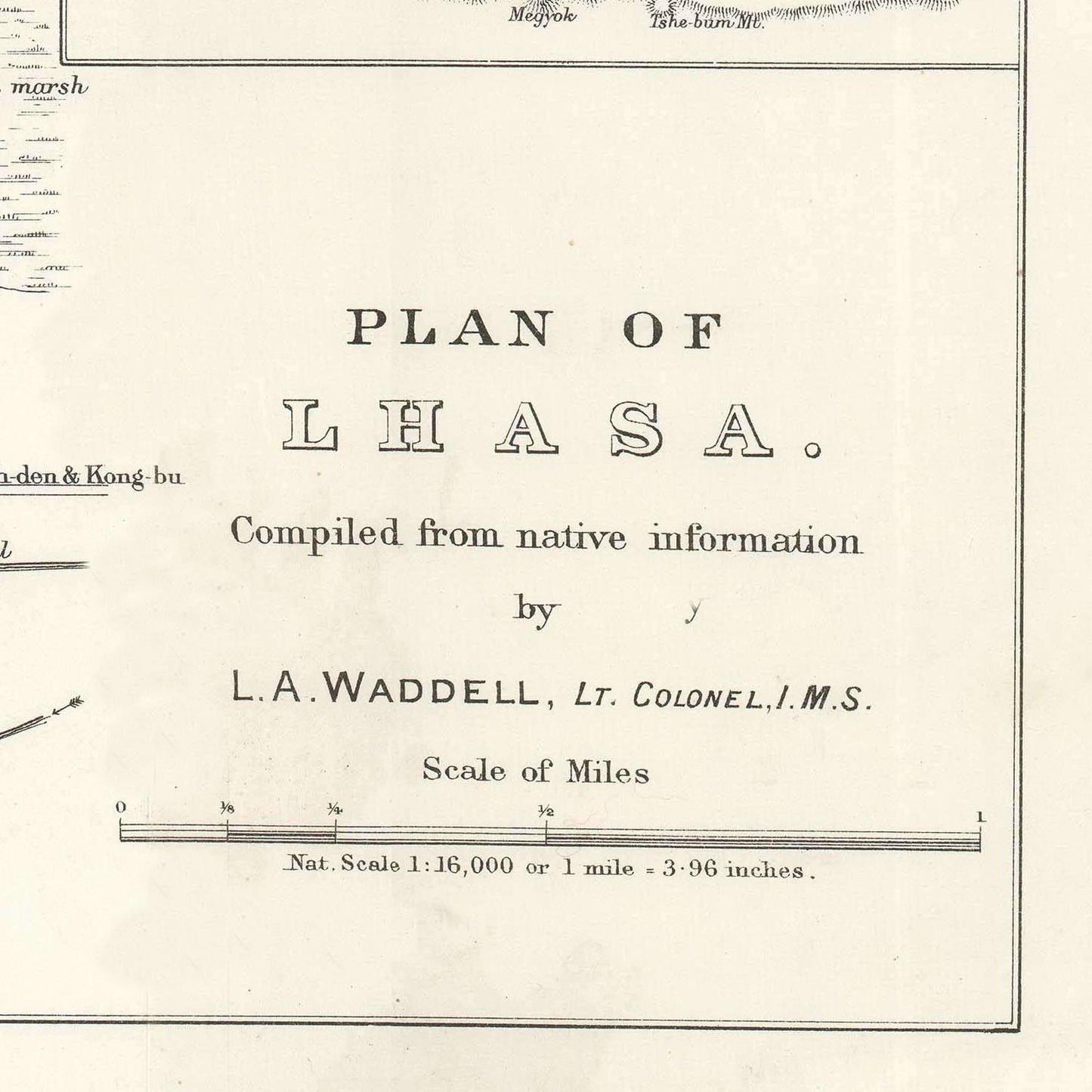 detail of the map from the bottom right corner