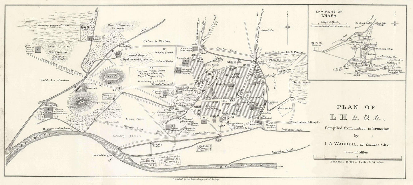 presentation of the map reproduction without a frame