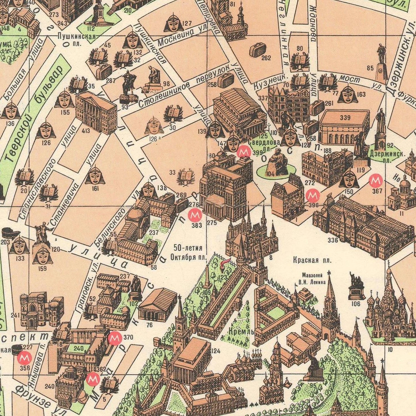 detail of the map from the centre 