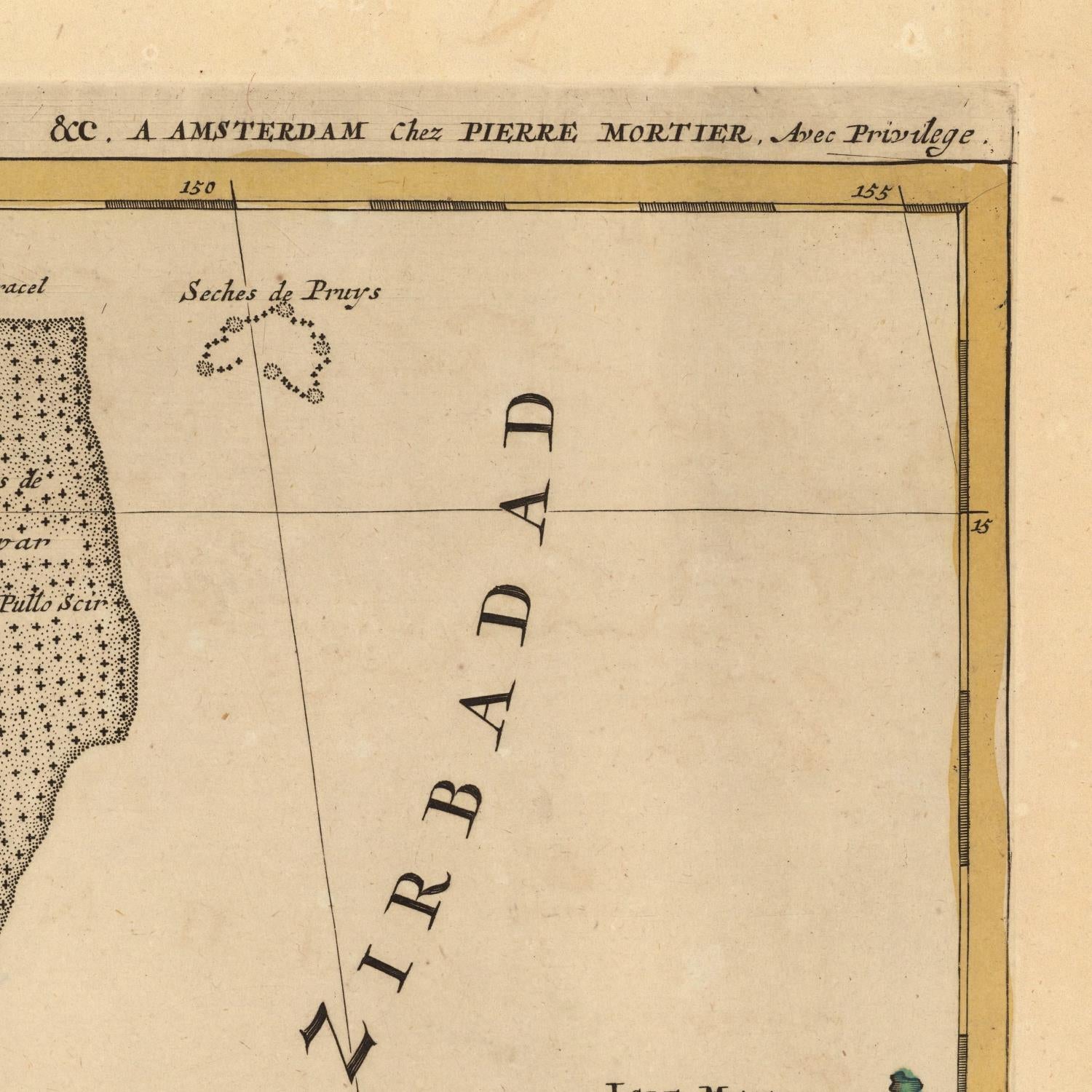 detail of the map from the top right corner