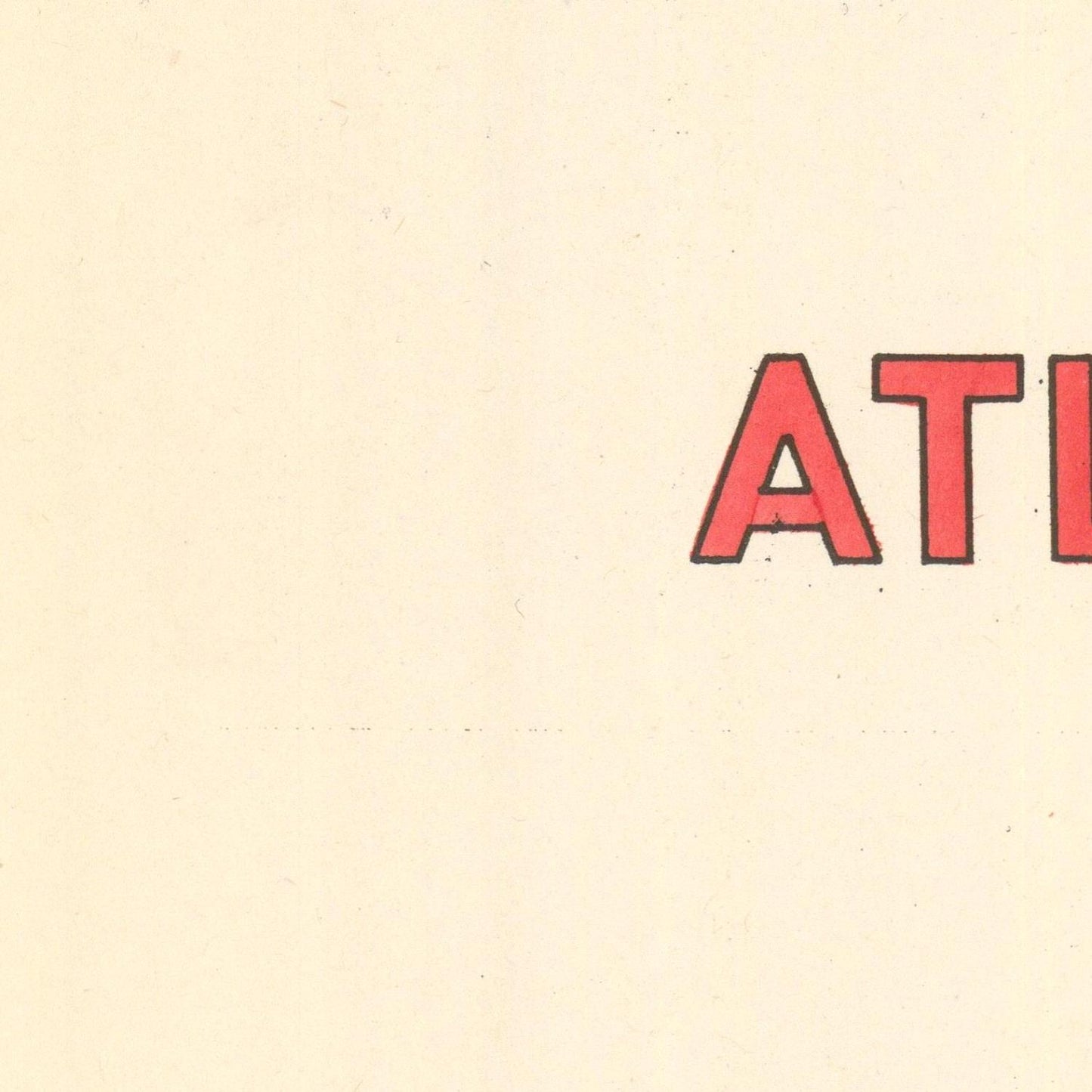 Partial view of a vintage album cover with 'ATL' in red on a beige background