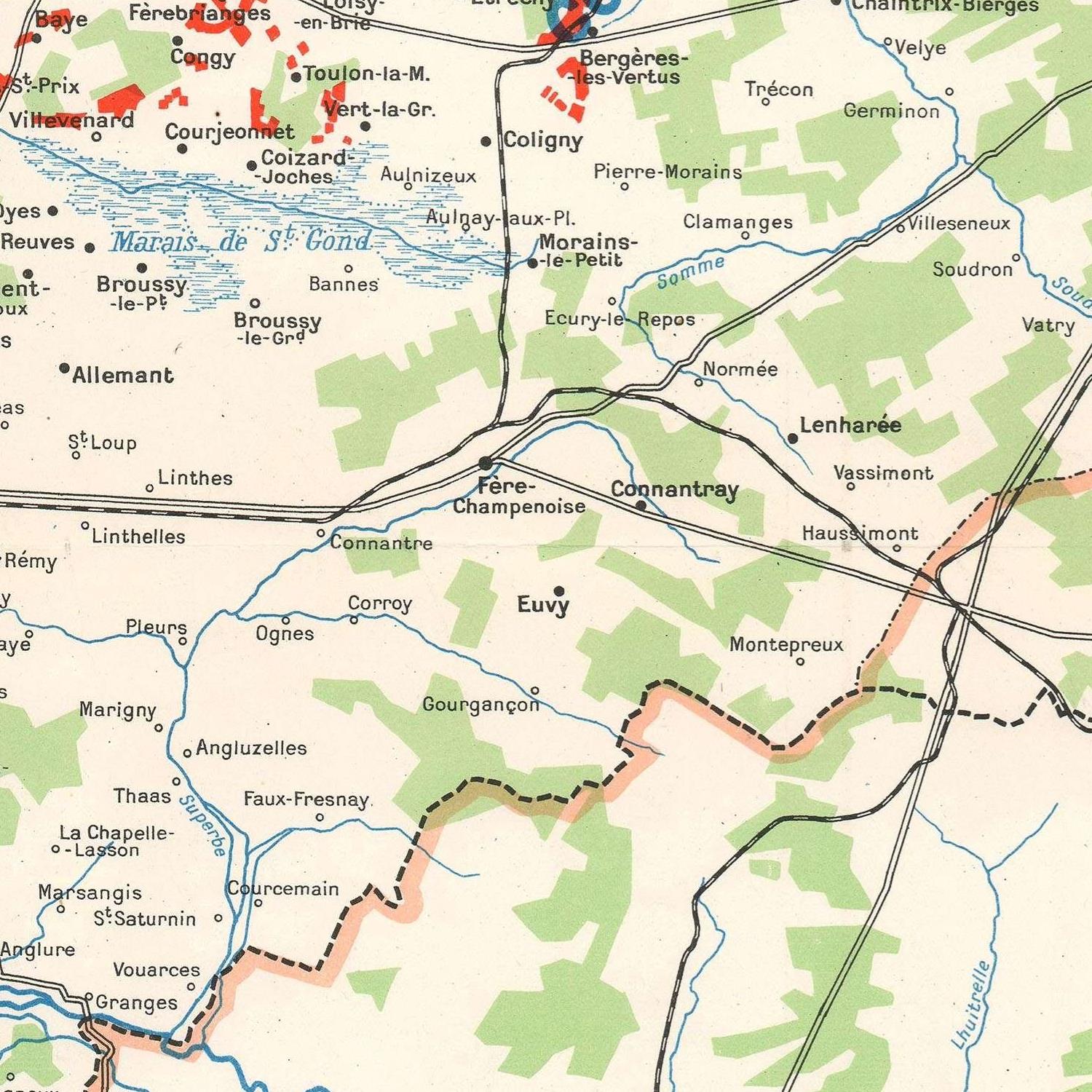 detail of the map from the centre 