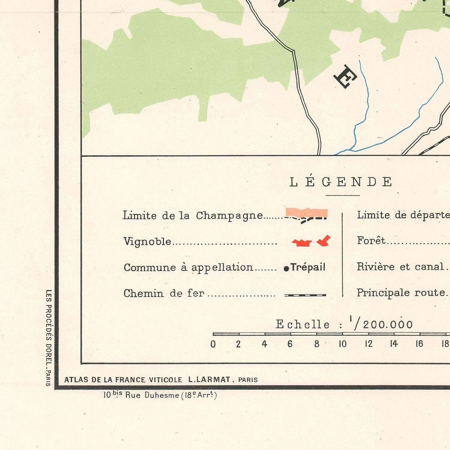 detail of the map from the bottom left corner