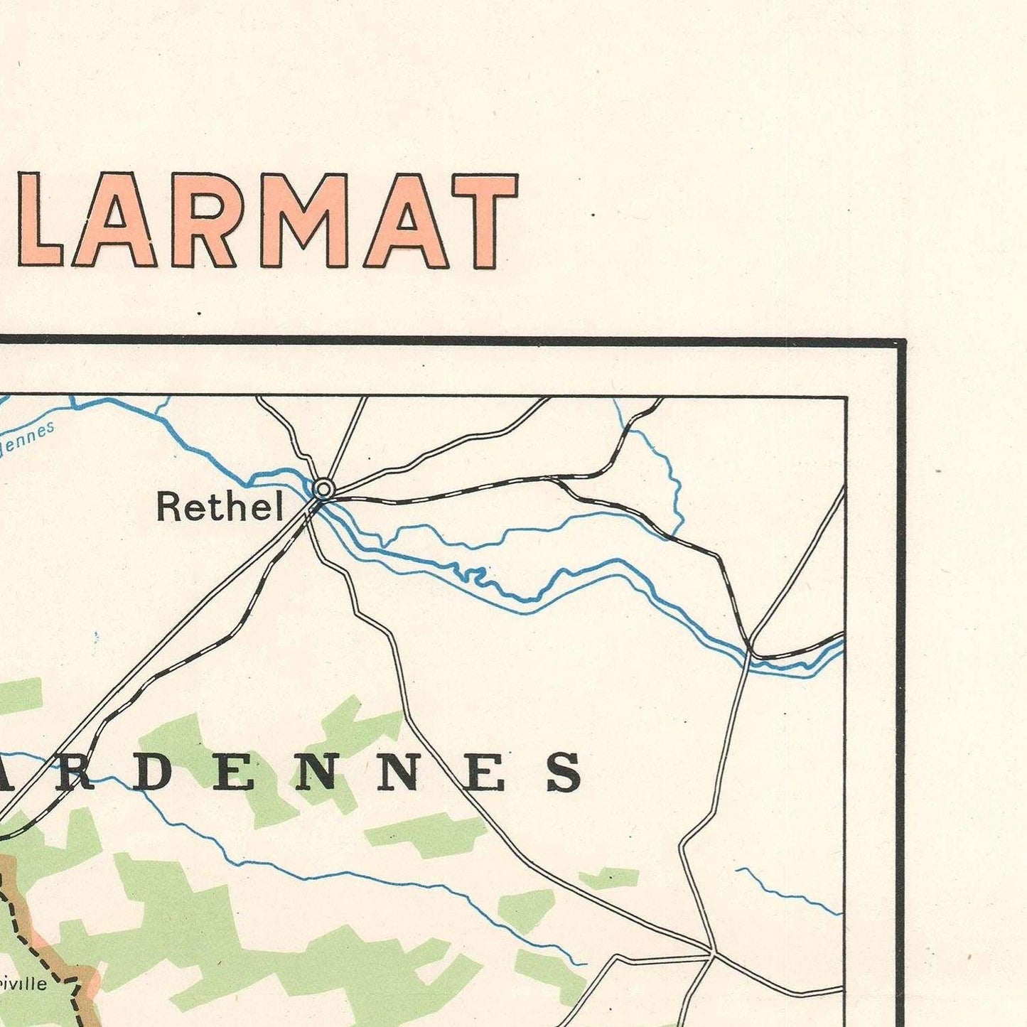 detail of the map from the top right corner