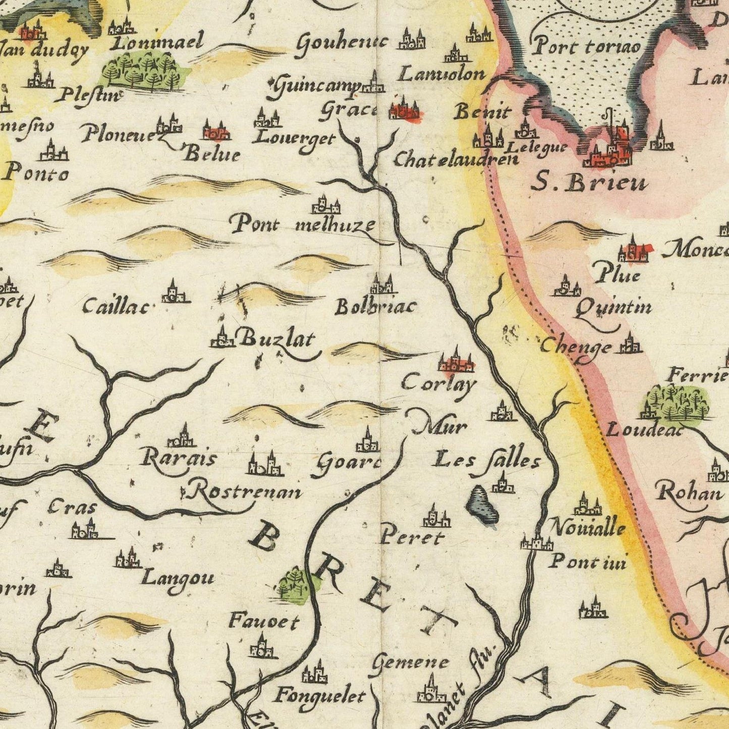 detail of the map from the centre 