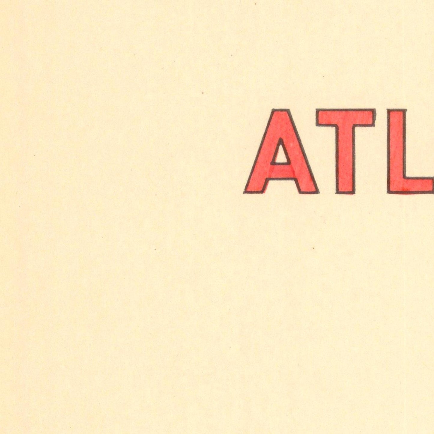 Red 'ATL' letters on a beige background