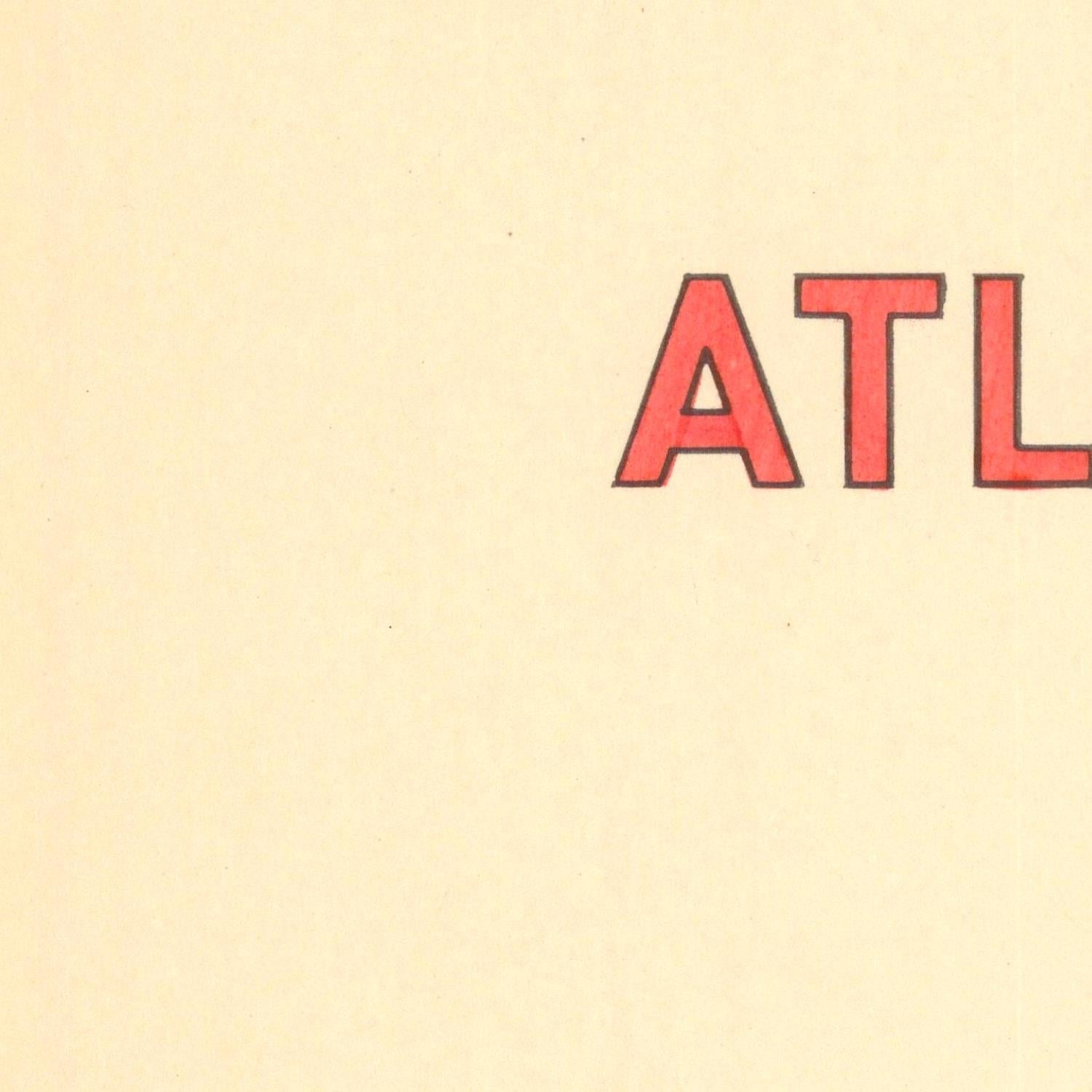 Red 'ATL' letters on a beige background