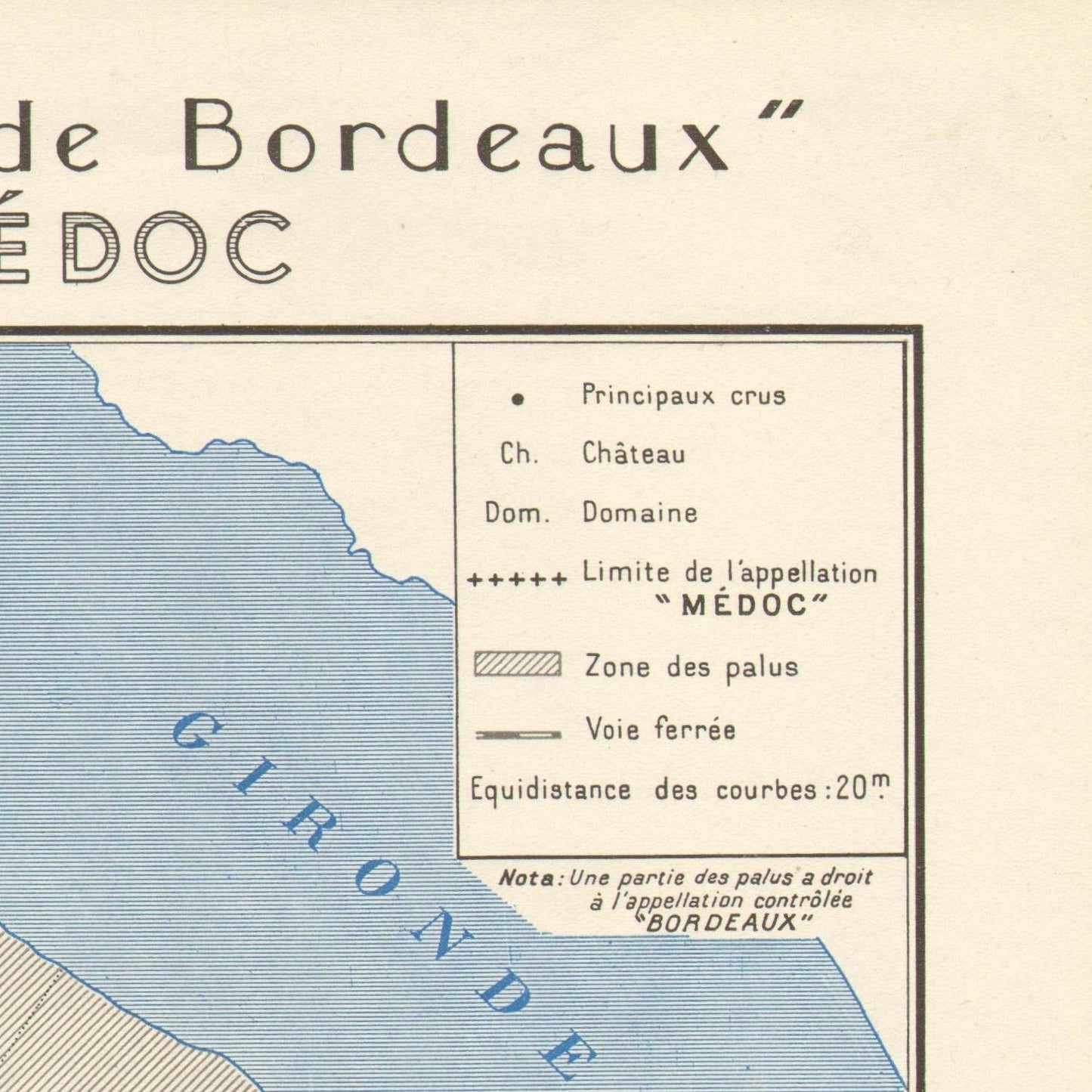 Map of Bordeaux with wine regions labeled on a beige background