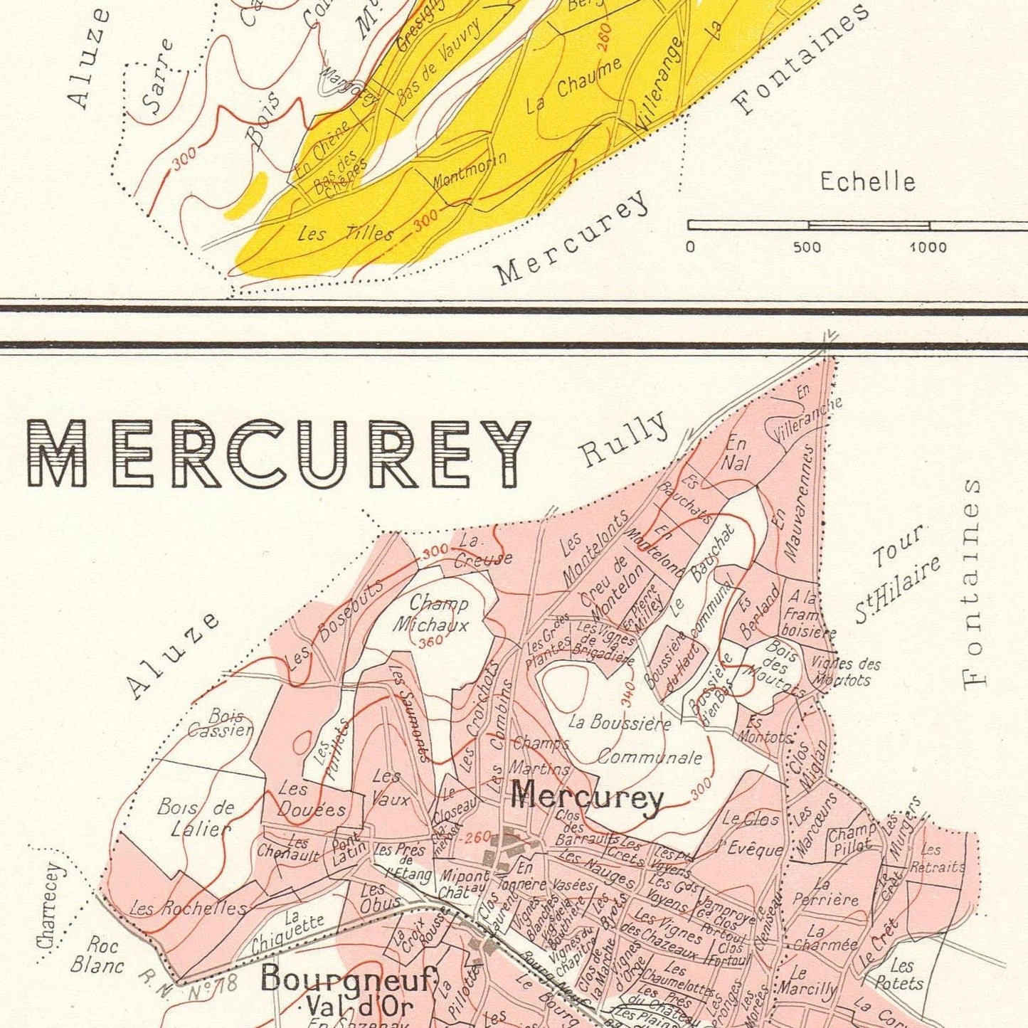 detail of the map from the centre 
