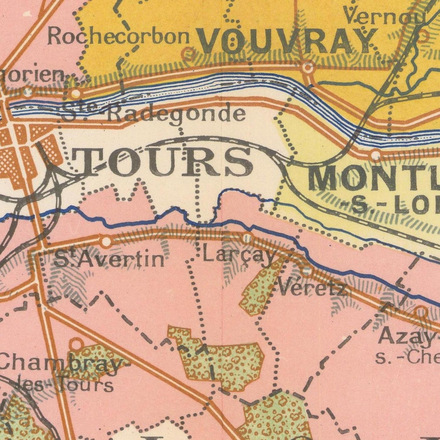 detail of the map from the centre 
