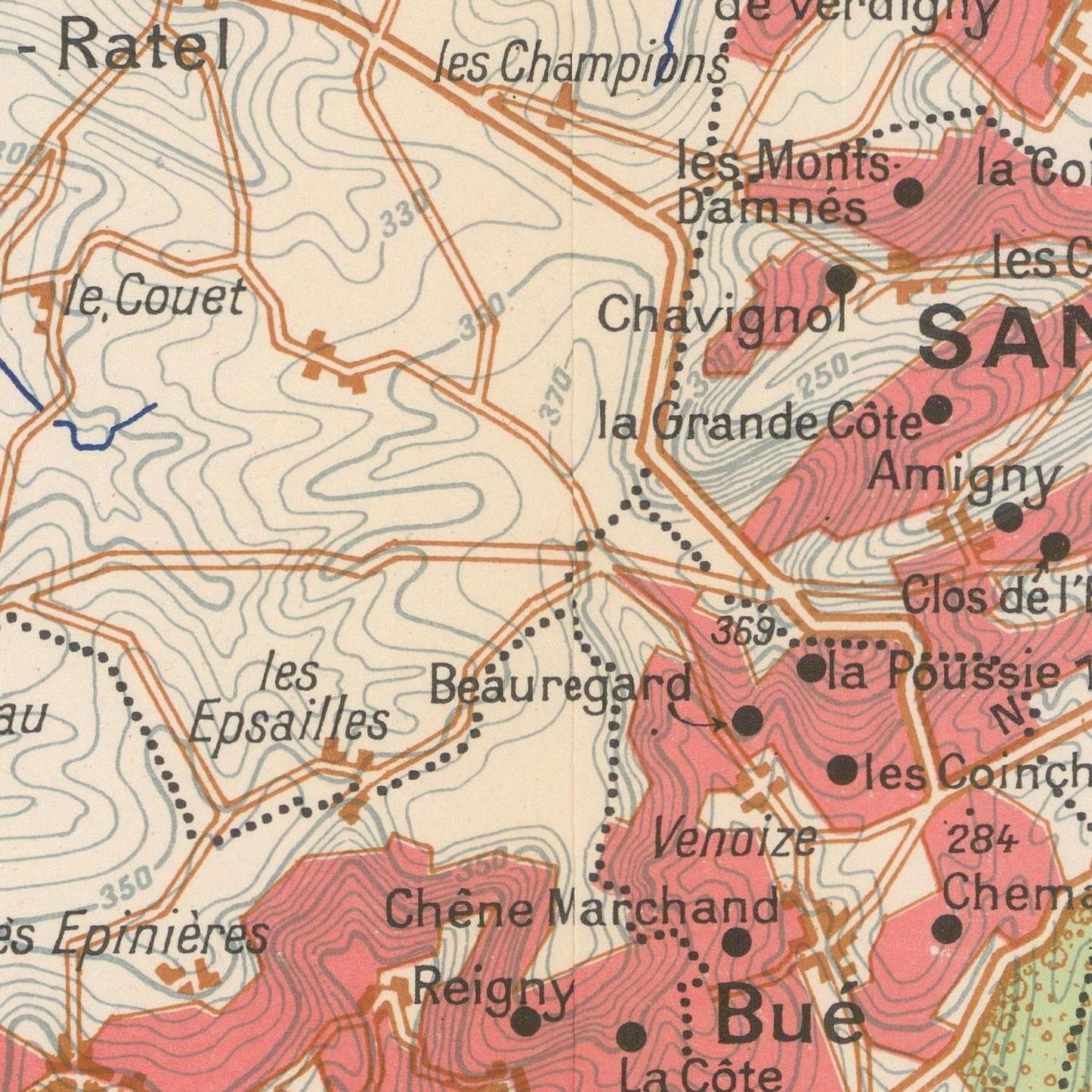detail of the map from the centre 
