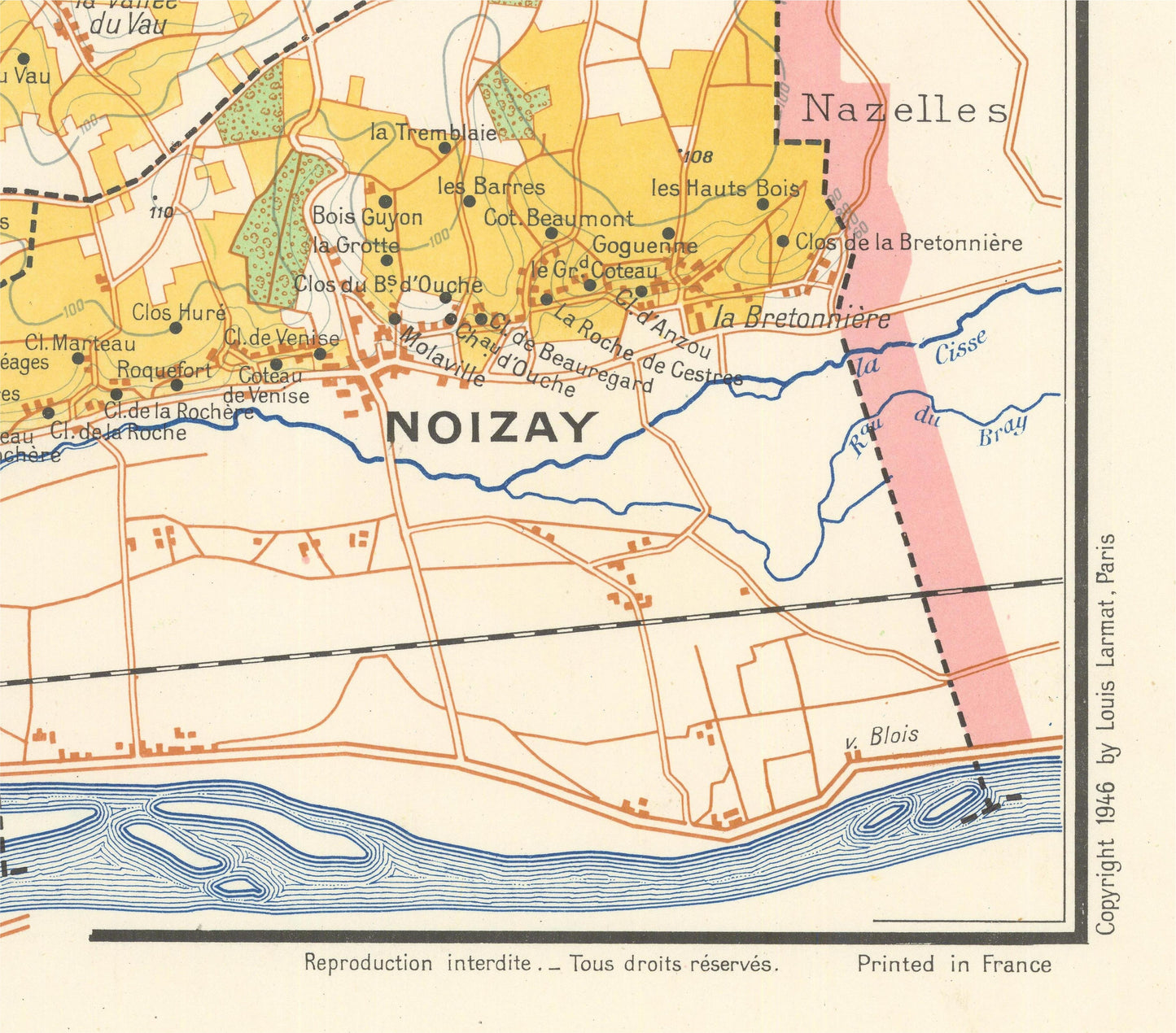 detail of the map from the bottom right corner

