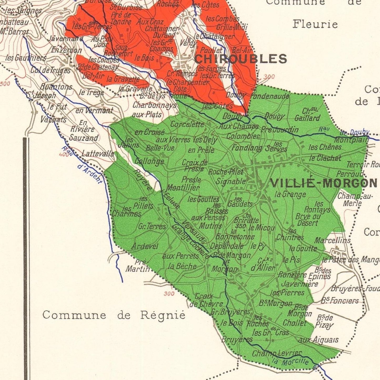detail of the map from the centre 
