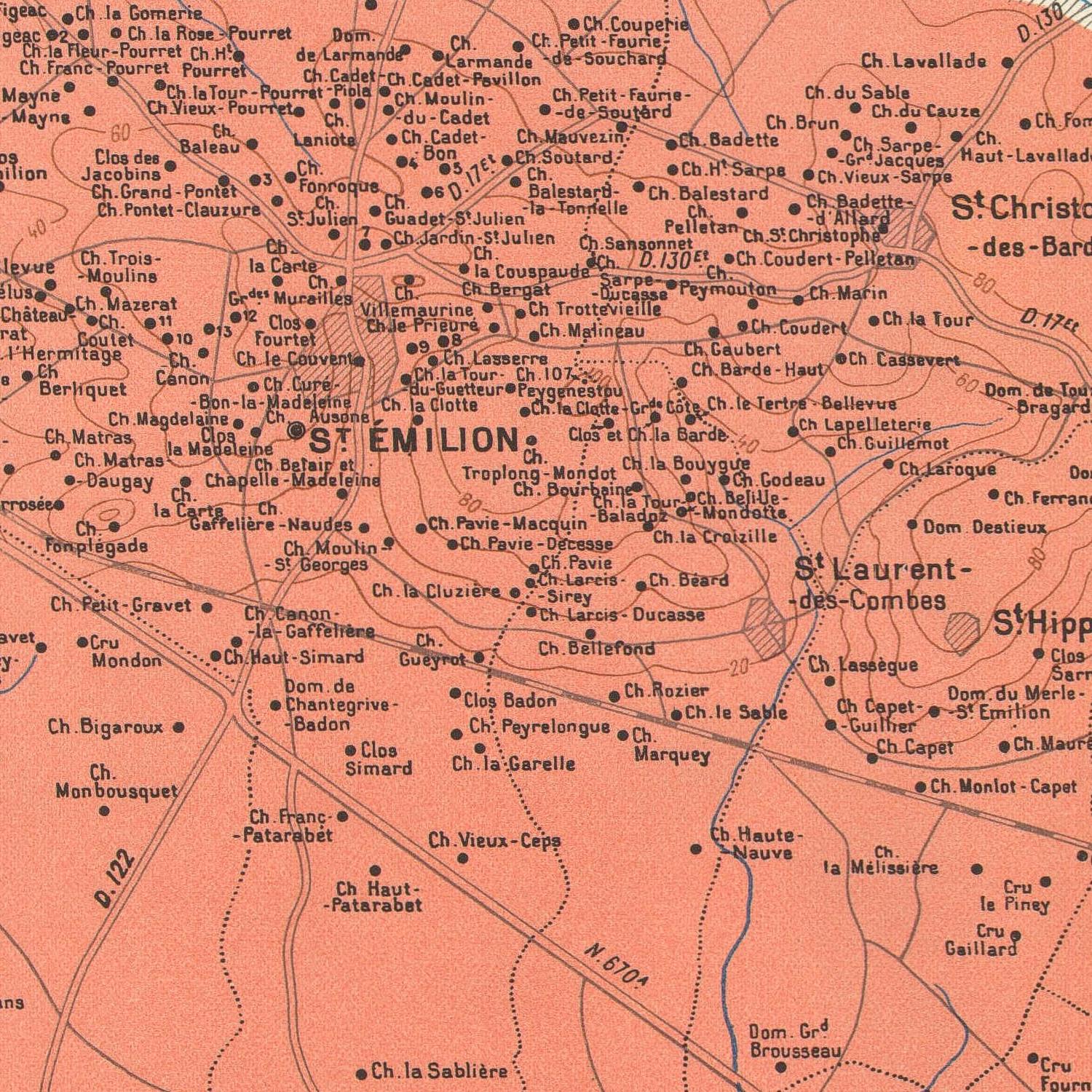 detail of the map from the centre 

